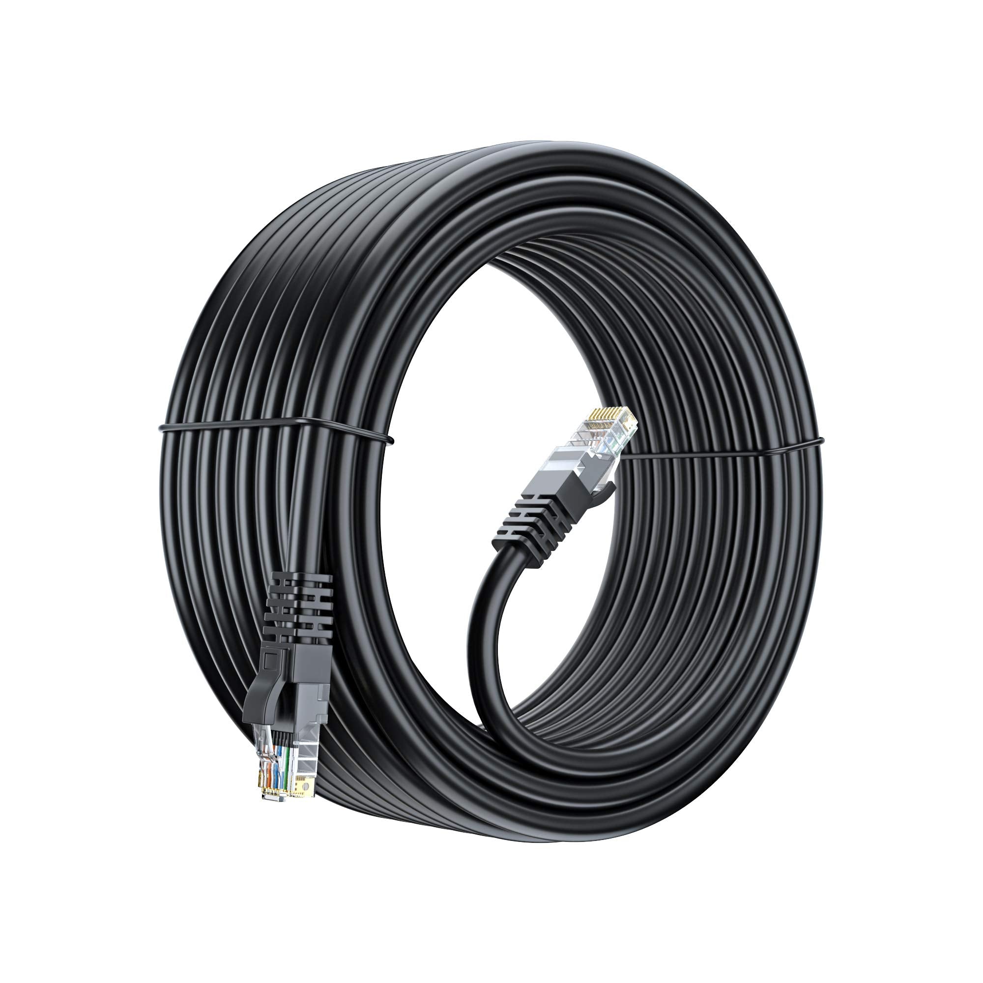 Maximm Cat 6 Ethernet Cable 40 Ft, 100% Pure Copper, Cat6 Cable LAN Cable, Internet Cable, Patch Cable and Network Cable - UTP (Black) 40 Feet