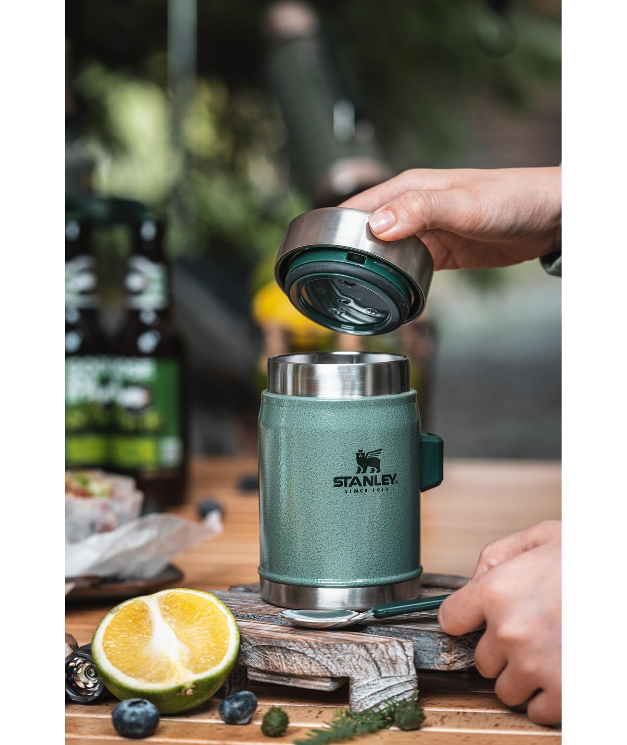 Stanley Classic Legendary Classic Food Jar + Spork 14oz Hammertone Green