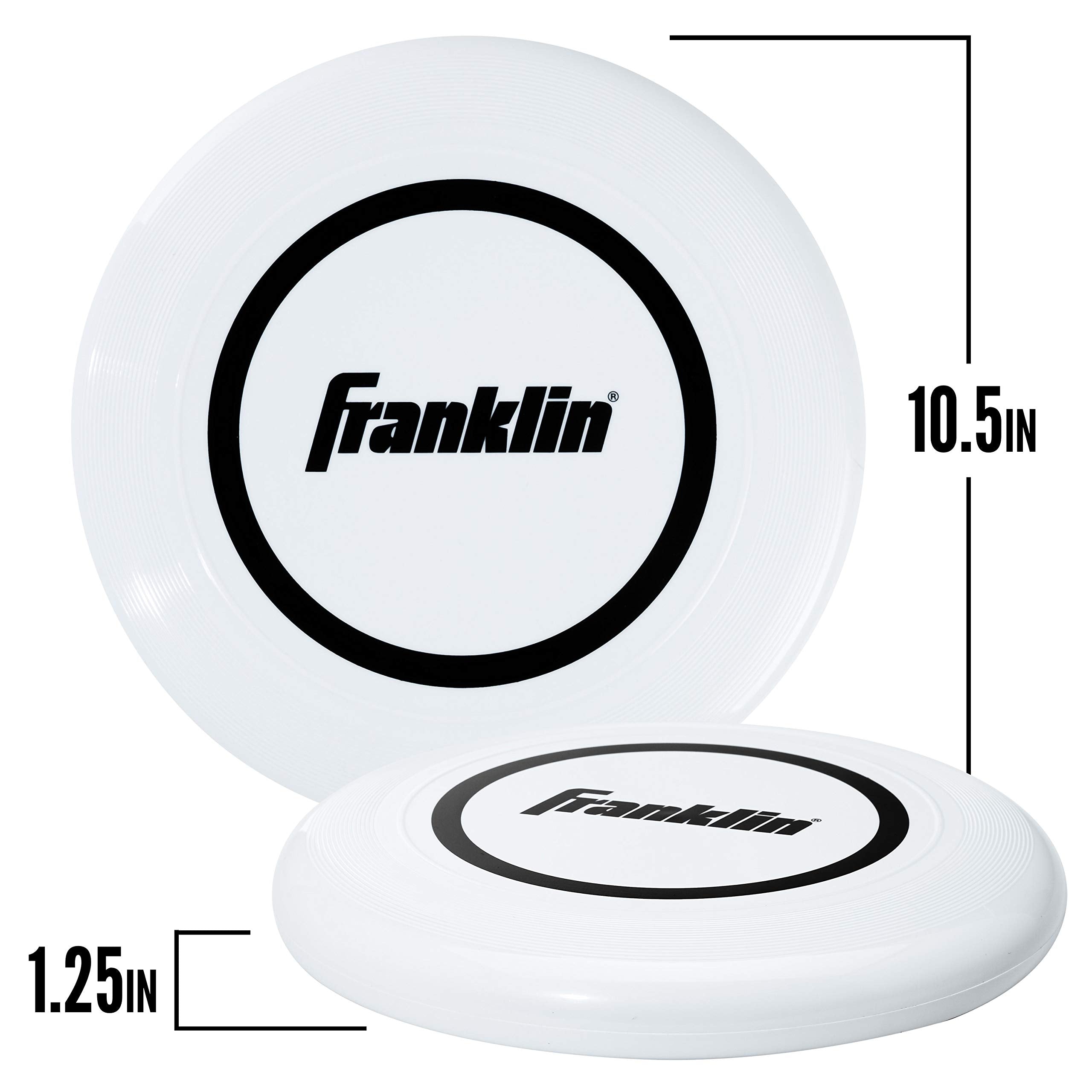 Franklin Sports Flying Disc - Sport Disc for Beach, Backyard, Lawn, Park, Camping and More - 140 Gram Disc - Perfect for Dogs - Great for All Ages, White