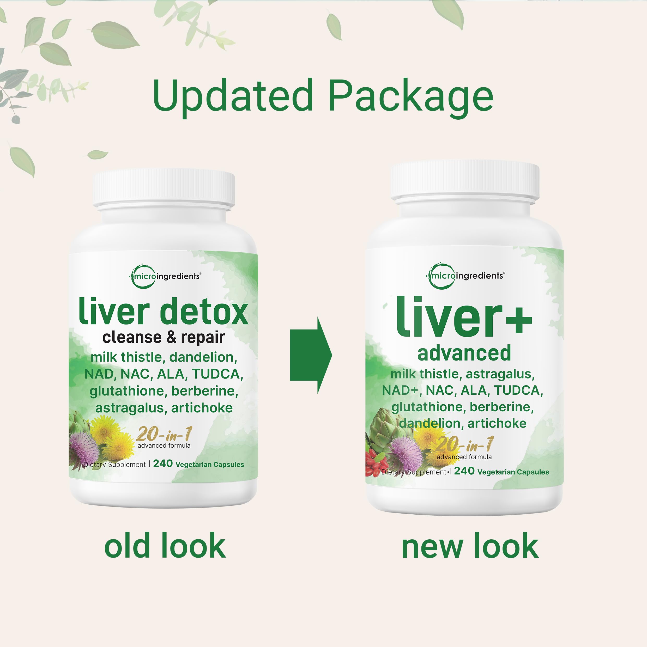 Liver Advanced, 240 Veggie Capsules | 20-in-1 Complex + Milk Thistle, Dandelion, NAD, NAC, ALA, TUDCA, Glutathione, Artichoke, Turmeric, & Astragalus | Non-GMO, Gluten Free