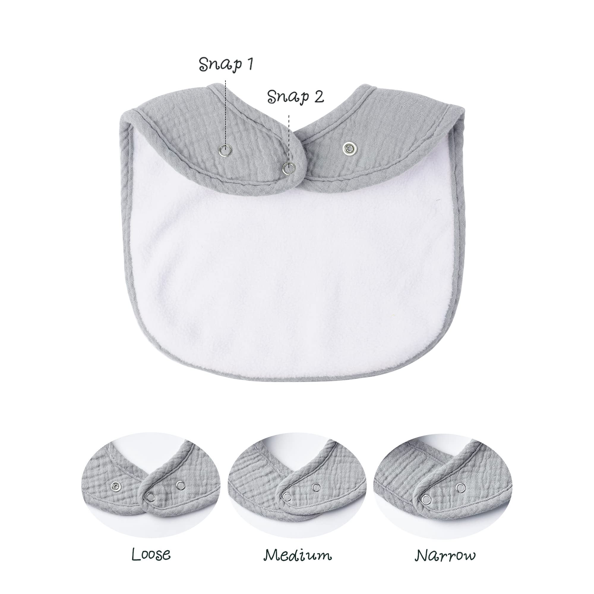 Konssy Muslin Baby Bibs 8 Pack Baby Bandana Drool Bibs Cotton for Unisex Boys Girls, 8 Solid Colors Set for Teething and Drooling