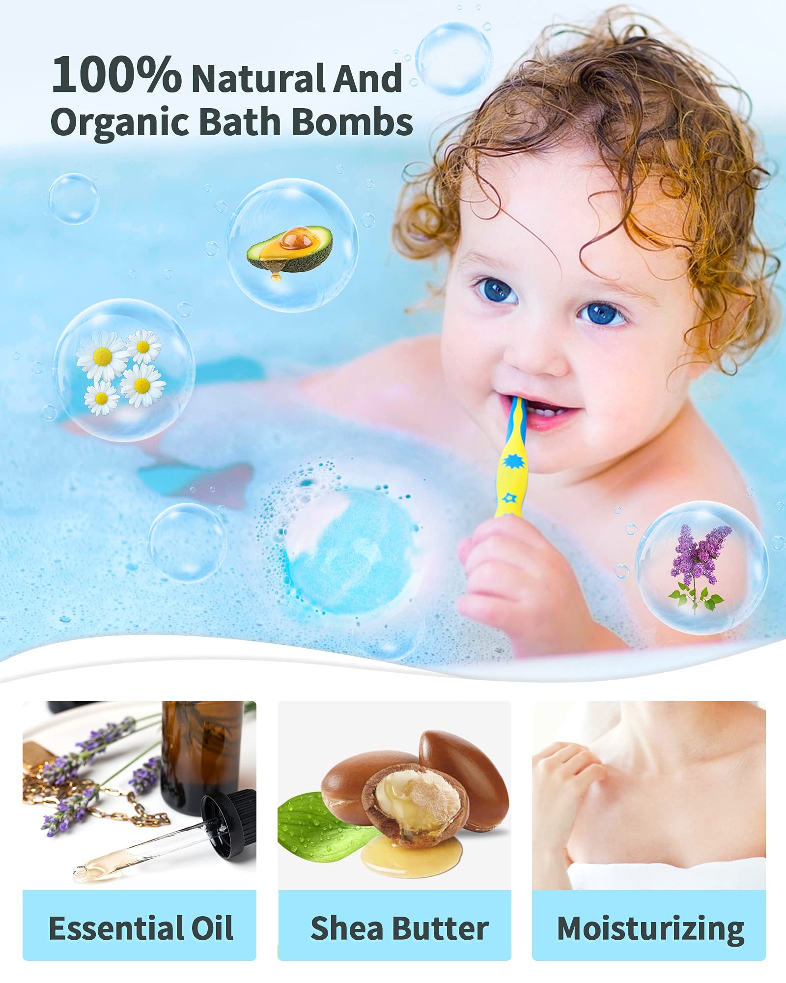 Light Up Bath Bombs with Surprise Inside, 4.23 oz Natural Bath Bombs Gift Set 6 with Essential Oils, Magnesium Large Bath Bombs for Women Relaxing Spa Bath Skin Moisturize Gifts for Women