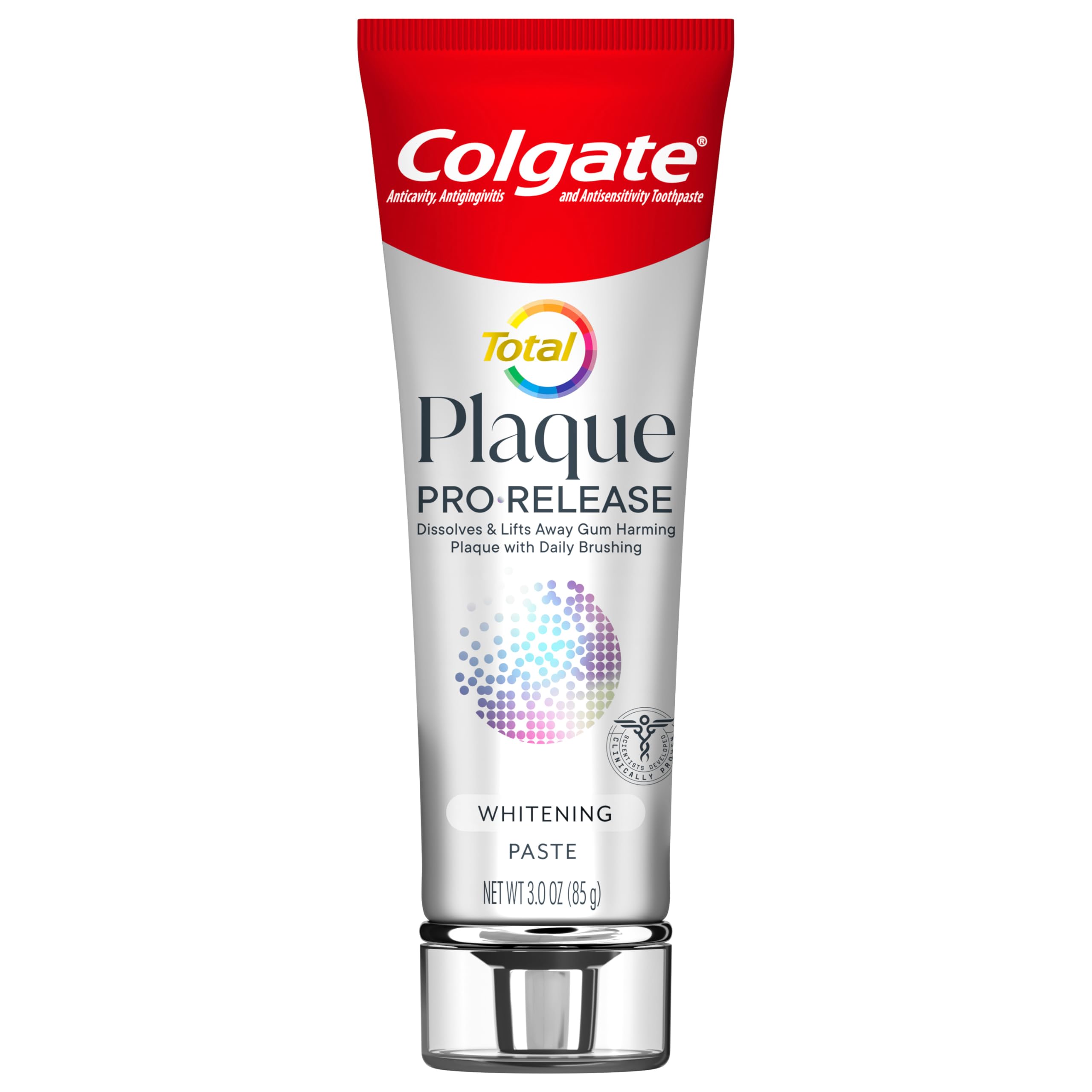 Colgate Total Plaque Pro Release Whitening Toothpaste, 2 Pack, 3.0 Oz Tubes