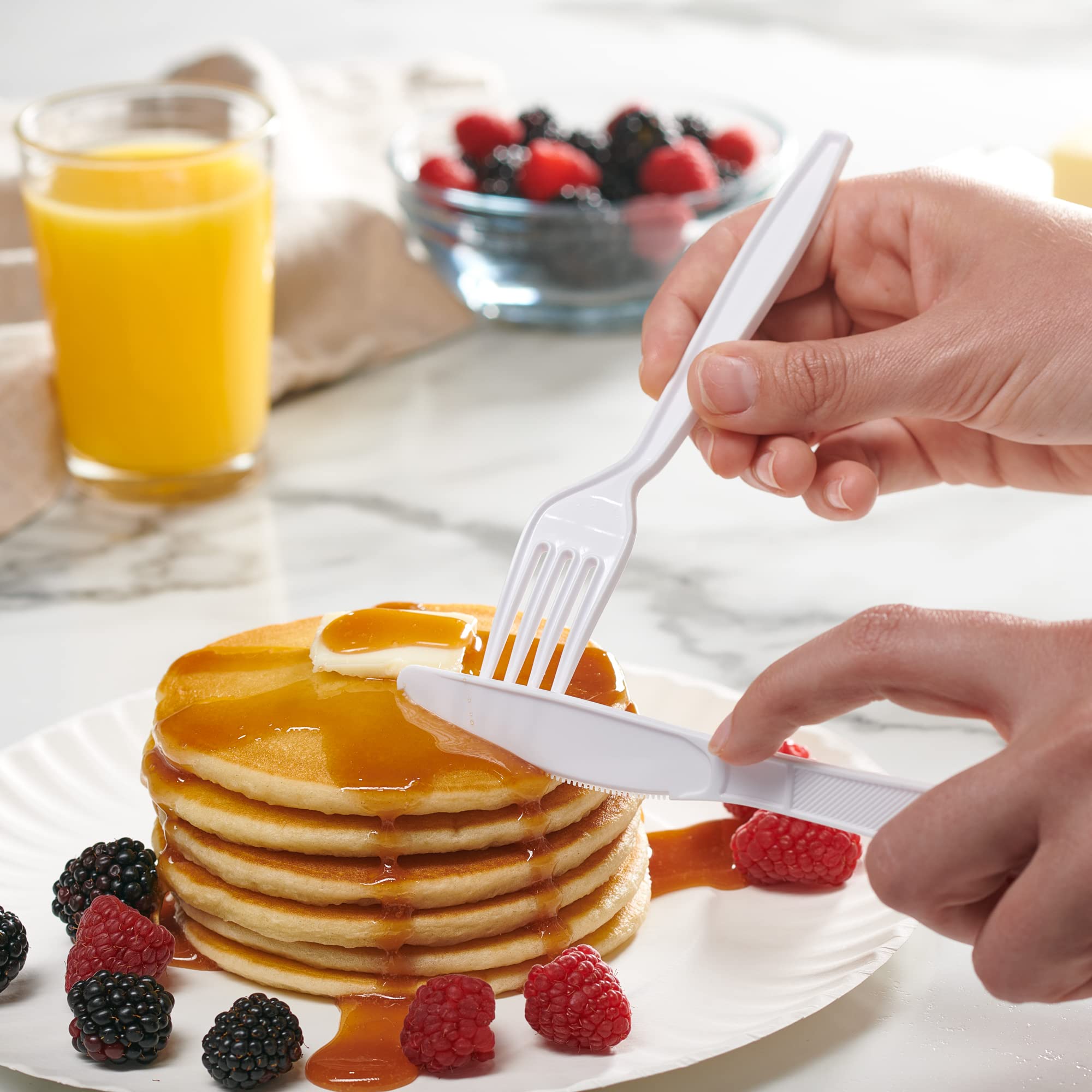 Comfy Package [500 Count] Heavy Duty White Plastic Forks, Extra Heavyweight Disposable Forks Perfect for Restaurants, Parties, and Dinner