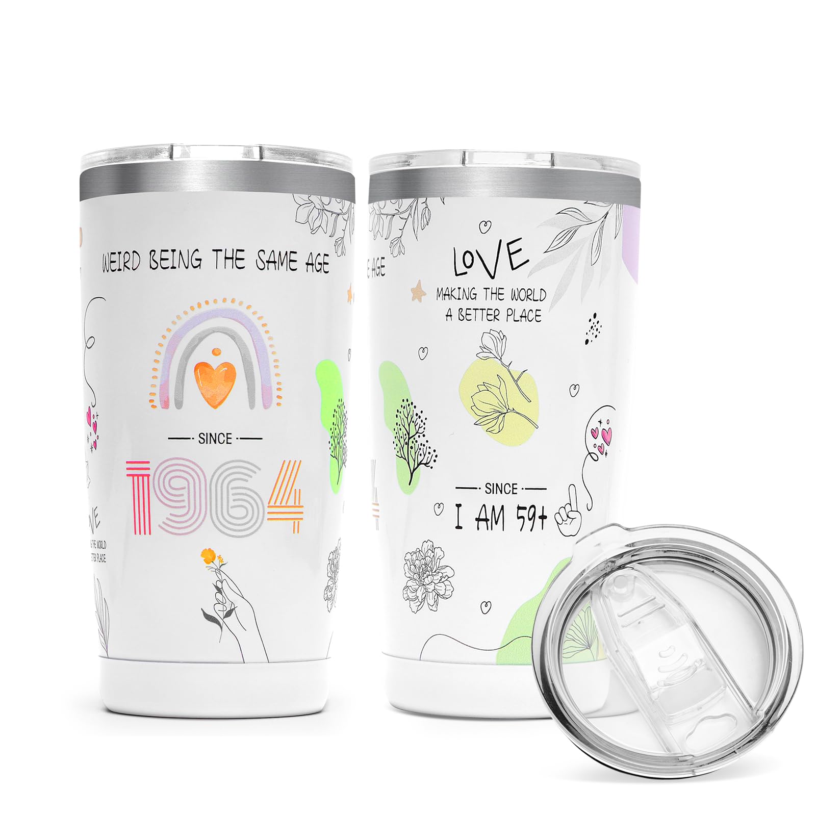 KYZCROTW 60th Birthday Gifts for Women,Tumbler Stainless Steel Vacuum Insulated Tumblers,1964 Birthday Gifts Turning 60,Which 60th Birthday Gifts as Women & Mom& Wife of gifts- Tumbler 20 oz