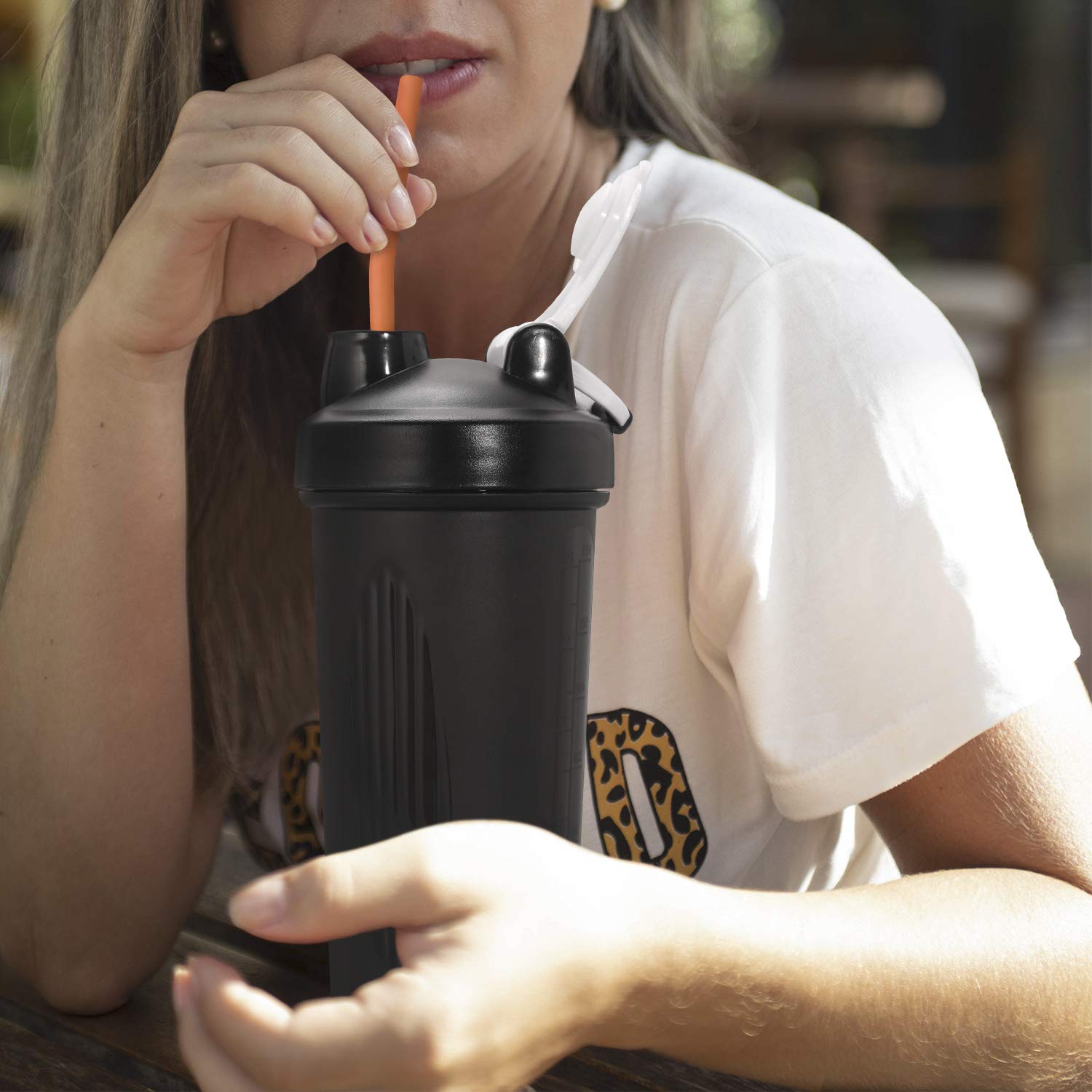 Hiware Reusable Silicone Straws, Long Flexible Silicone Drinking Straws with Cleaning Brushes for 30 oz Tumblers - 10 Pieces - BPA-Free - No Rubber Taste