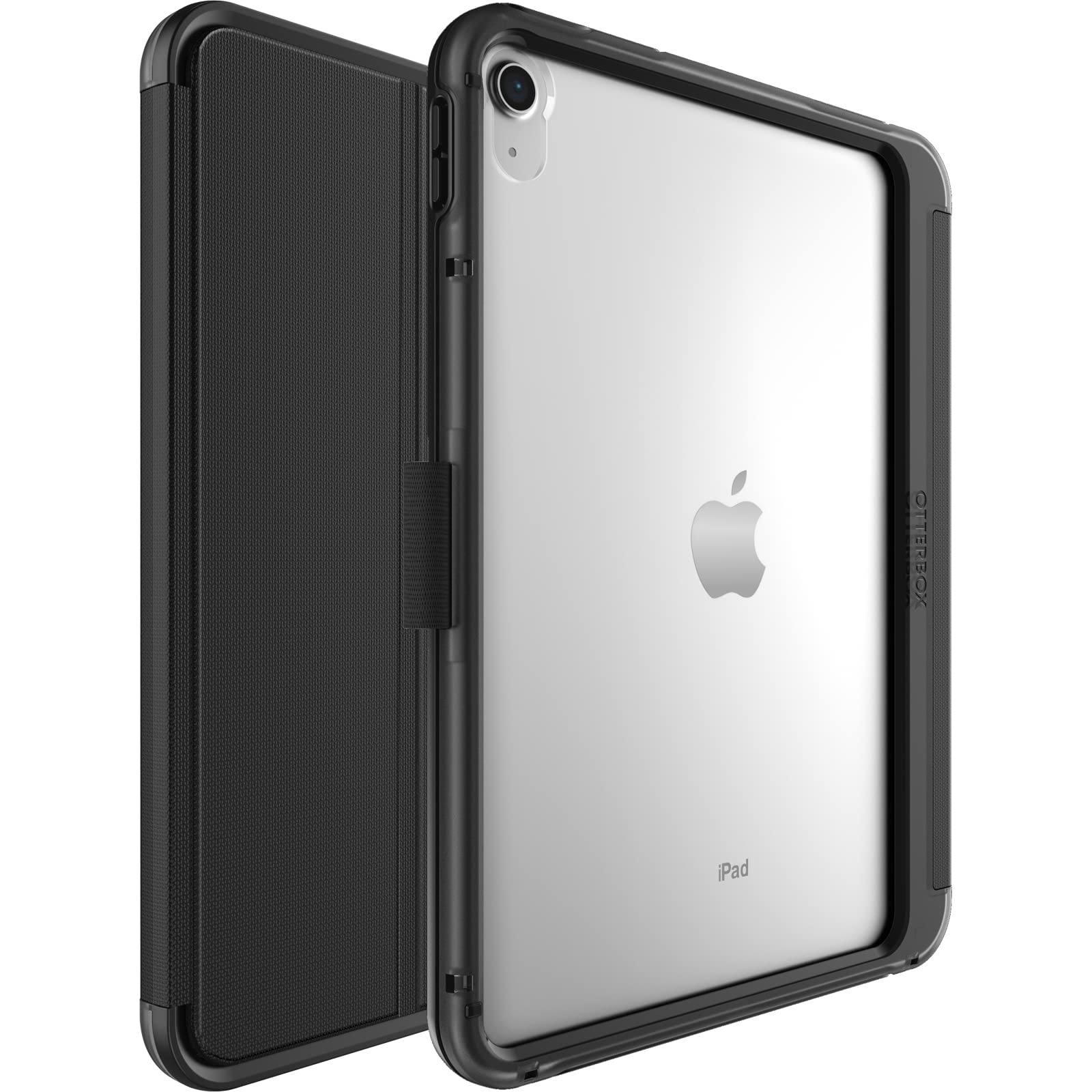 OtterBox SYMMETRY FOLIO SERIES case for iPad 10th Gen (ONLY) - STARRY NIGHT (Clear/Black/Dark Grey), Ultra-sleek design, Multiple Viewing Positions, Magnetic Sleep/Wake Cover (Non-Retail Packaging)