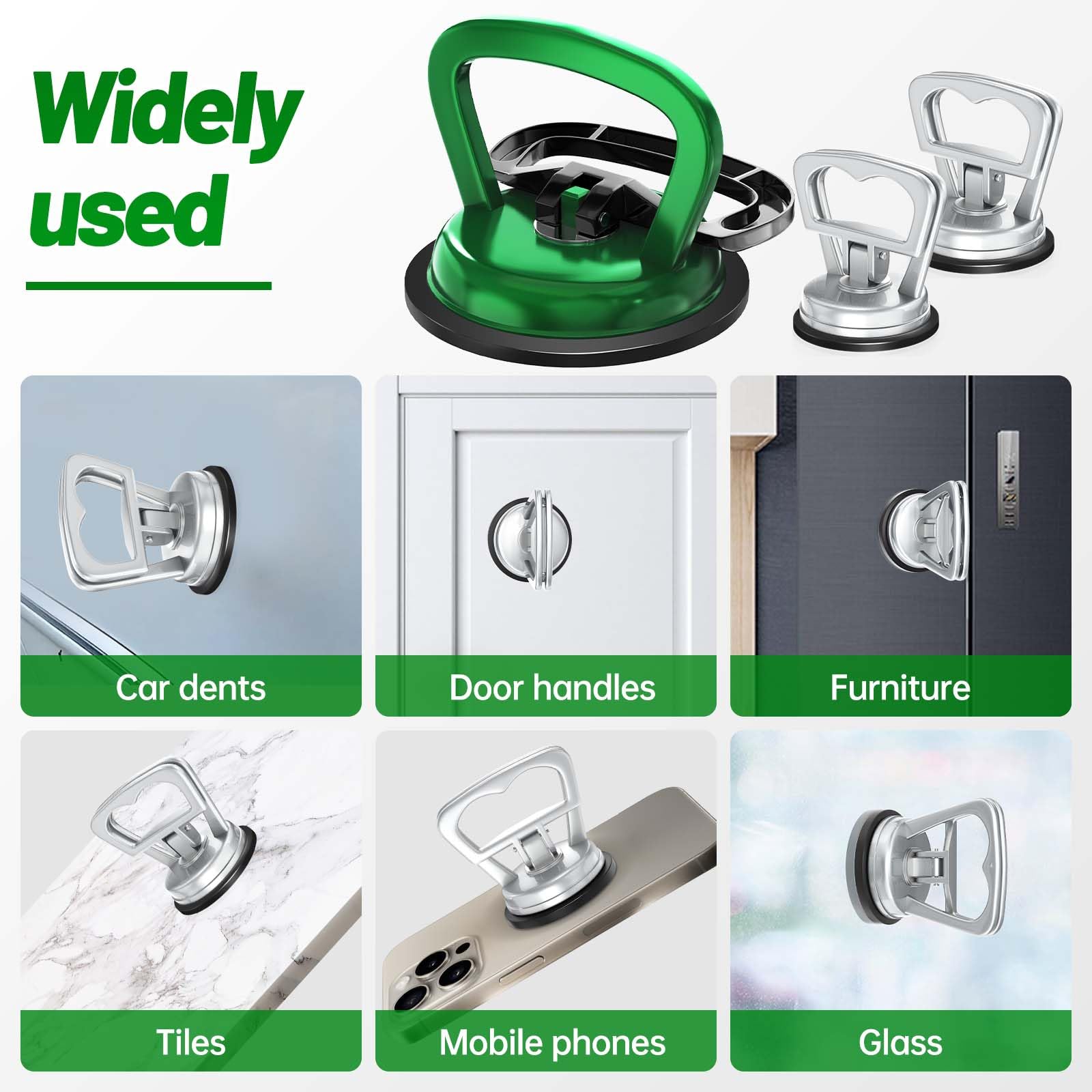 PHIXBEAR Powerful Metal Car Dent Puller 3pcs, Body Repair Dent Removal Tools for Car,Headlight,Car Mirror, Glass, Screen, Mobile Objects, Car Suction Cups