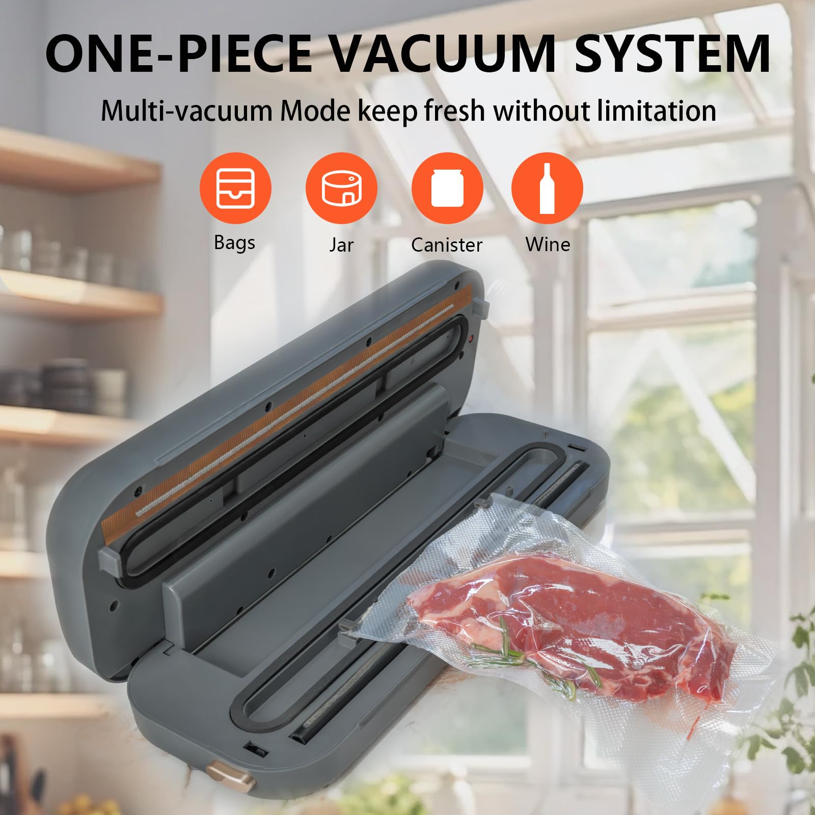 Hydroserenity Vacuum Sealer Machine, Precision Compact mini vacuum sealer 65 Kpa Powerful Suction, Automatic Operation, Ideal for Easy & Efficient Food Preservation and Storage With 10 Bags (Black)