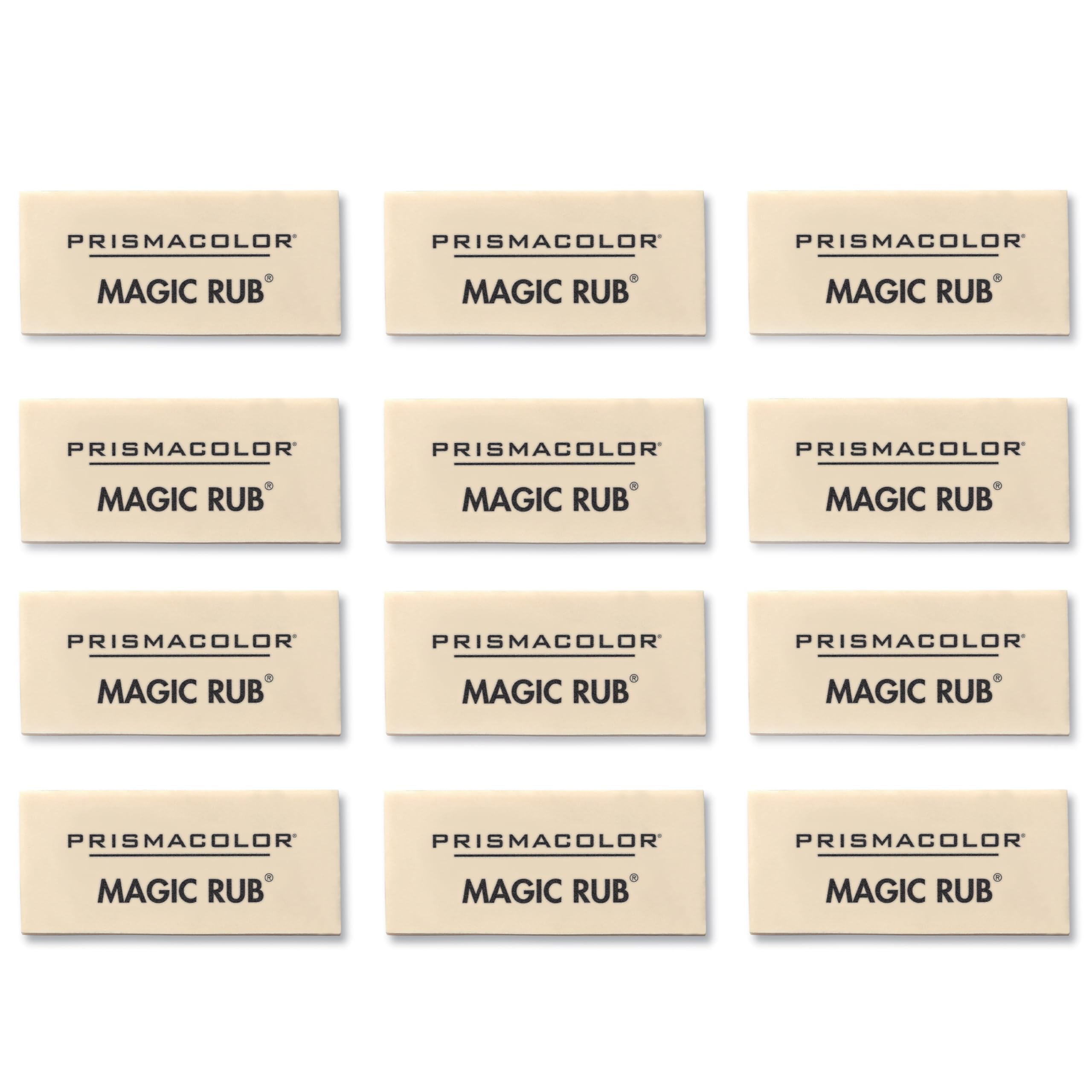 Prismacolor Premier Magic Rub Vinyl Erasers, 12 Pack