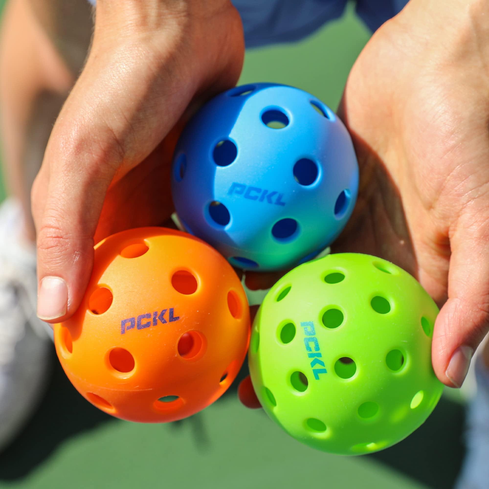 PCKL Optic Speed Pickleball Balls | Indoor & Outdoor | 4 Pack of Balls | Built to USAPA Specifications (Indoor Ice Blue)