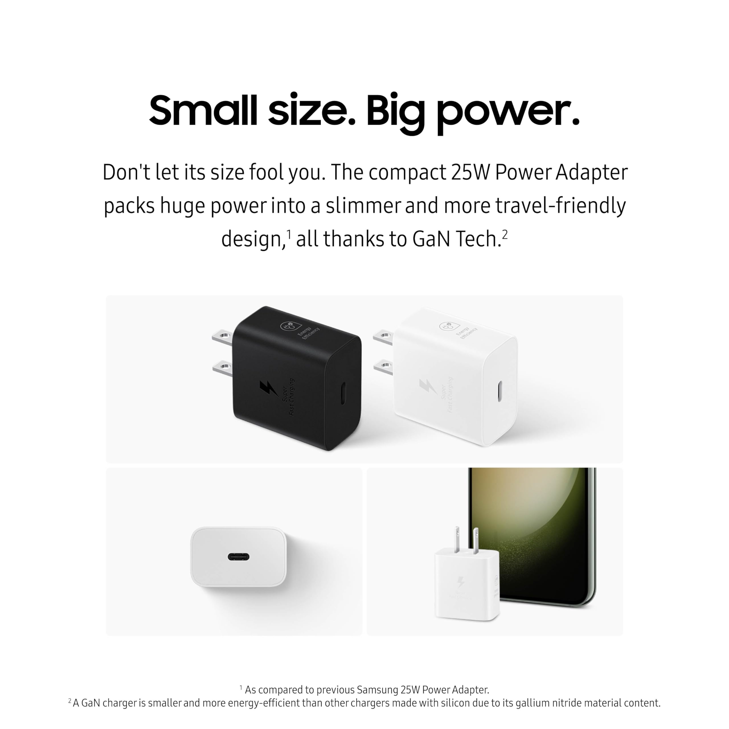 Samsung 25W Wall Charger Power Adapter with Cable, Super Fast Charging, Compact Design, Energy Efficient, Compatible with Galaxy and USB Type C Devices, Black