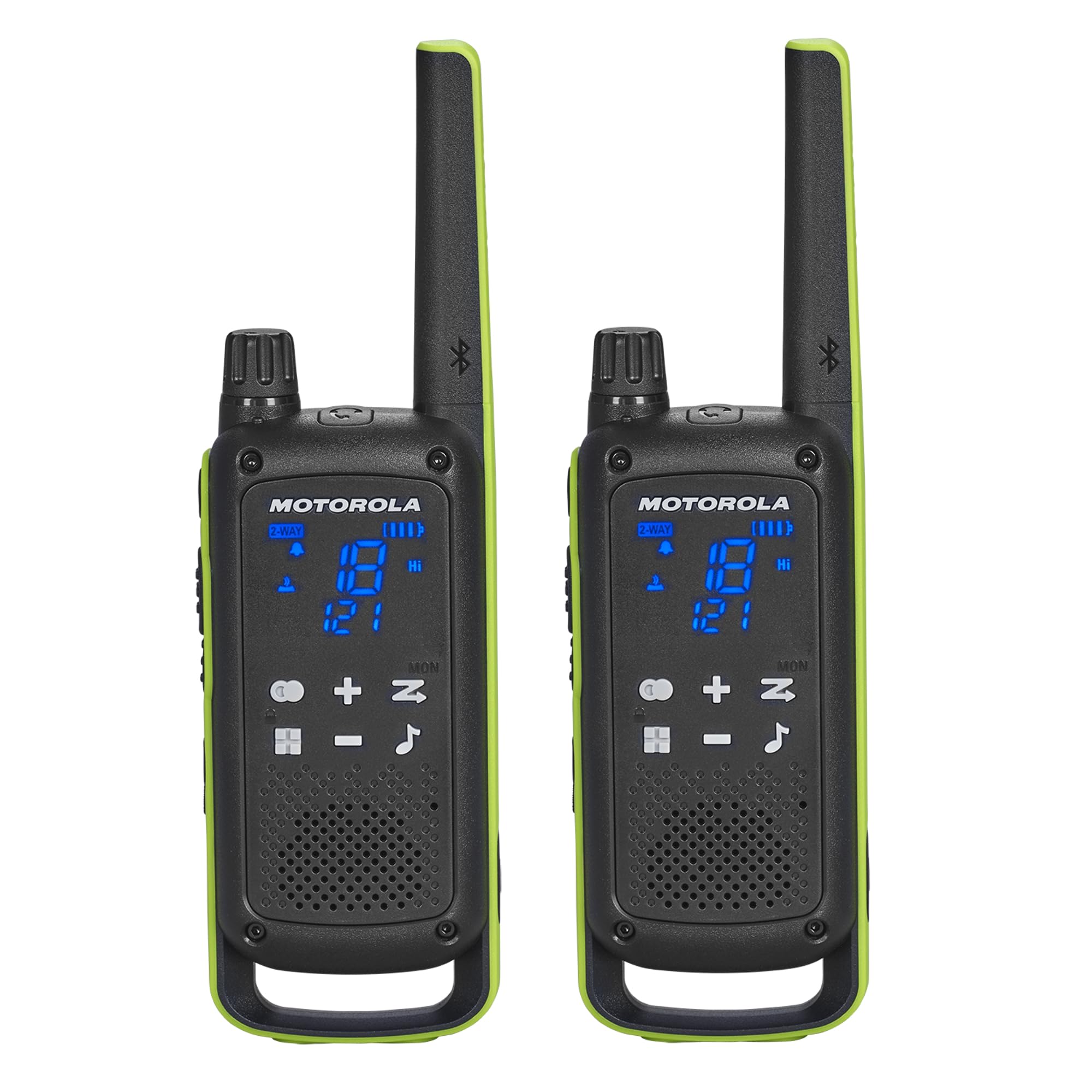 Motorola Solutions T803 Two-Way Radio 35 mi. Bluetooth w/Charging Dock 2-Pack (Lime Green)