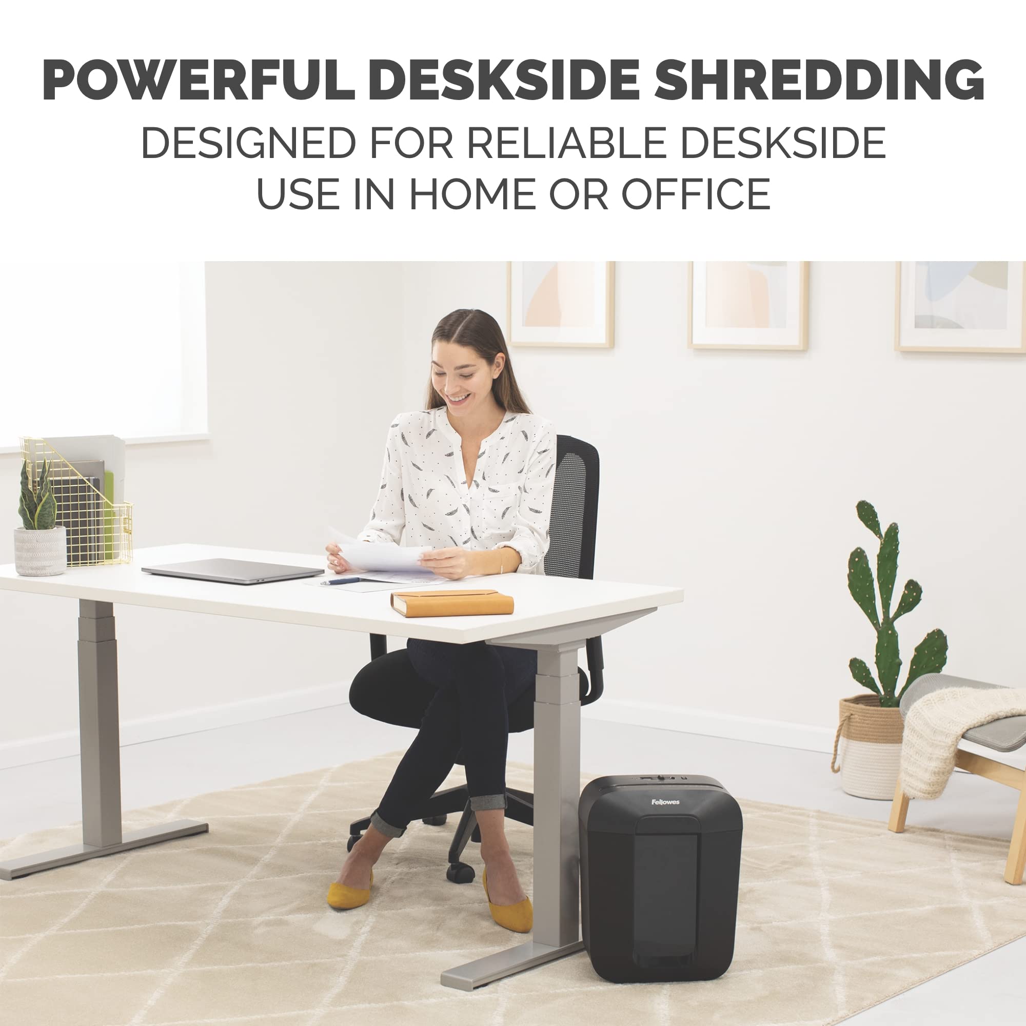 Fellowes LX41-DB 8-Sheet Micro-Cut Paper Shredder for Home Office