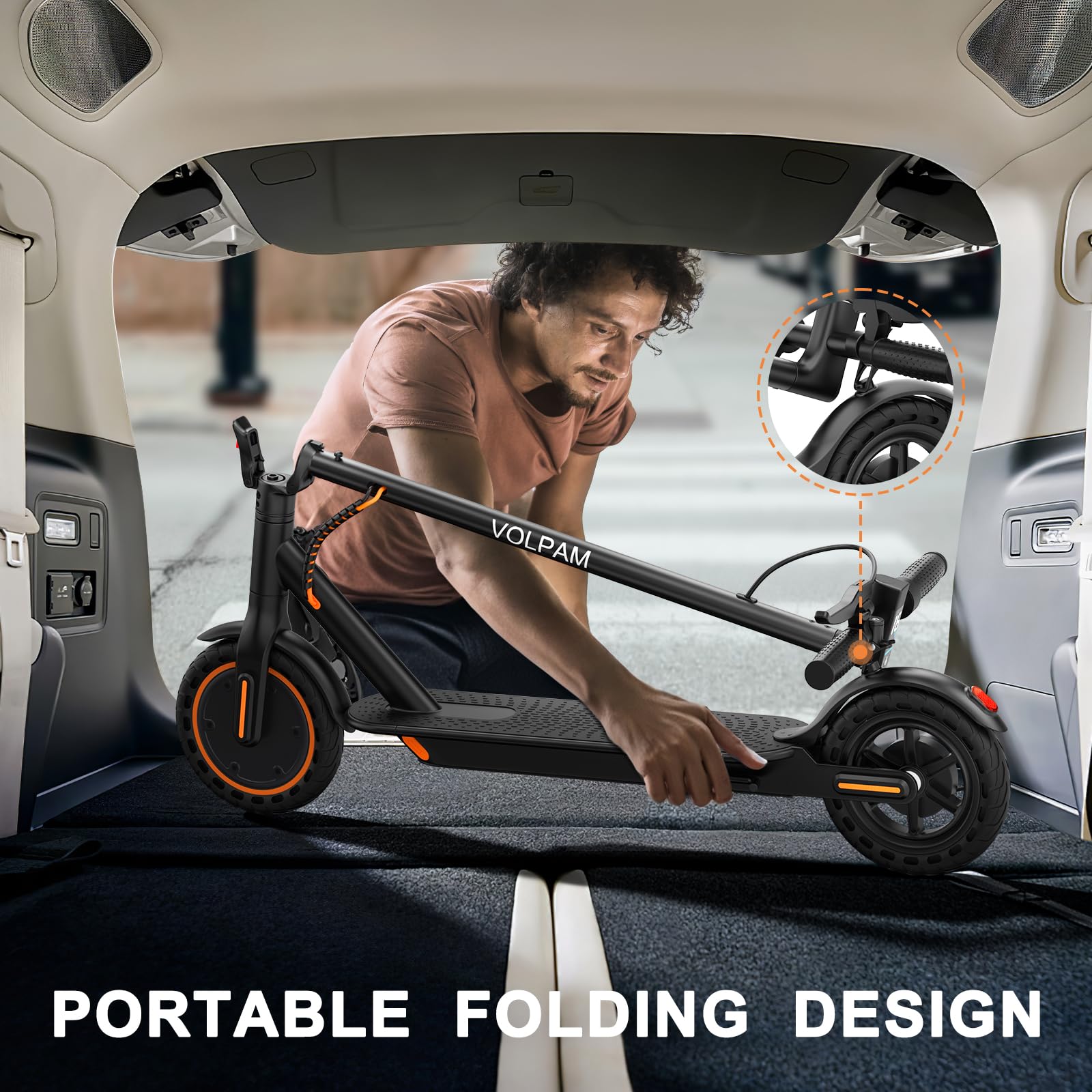 VOLPAM Adult Electric Scooter, 350W/500W/800W Powerful Motor, 8.5"/10"/11'' Solid Tires, 19/21/31Mph, 32/28/23/21/18/16Miles Max Range, Dual Braking