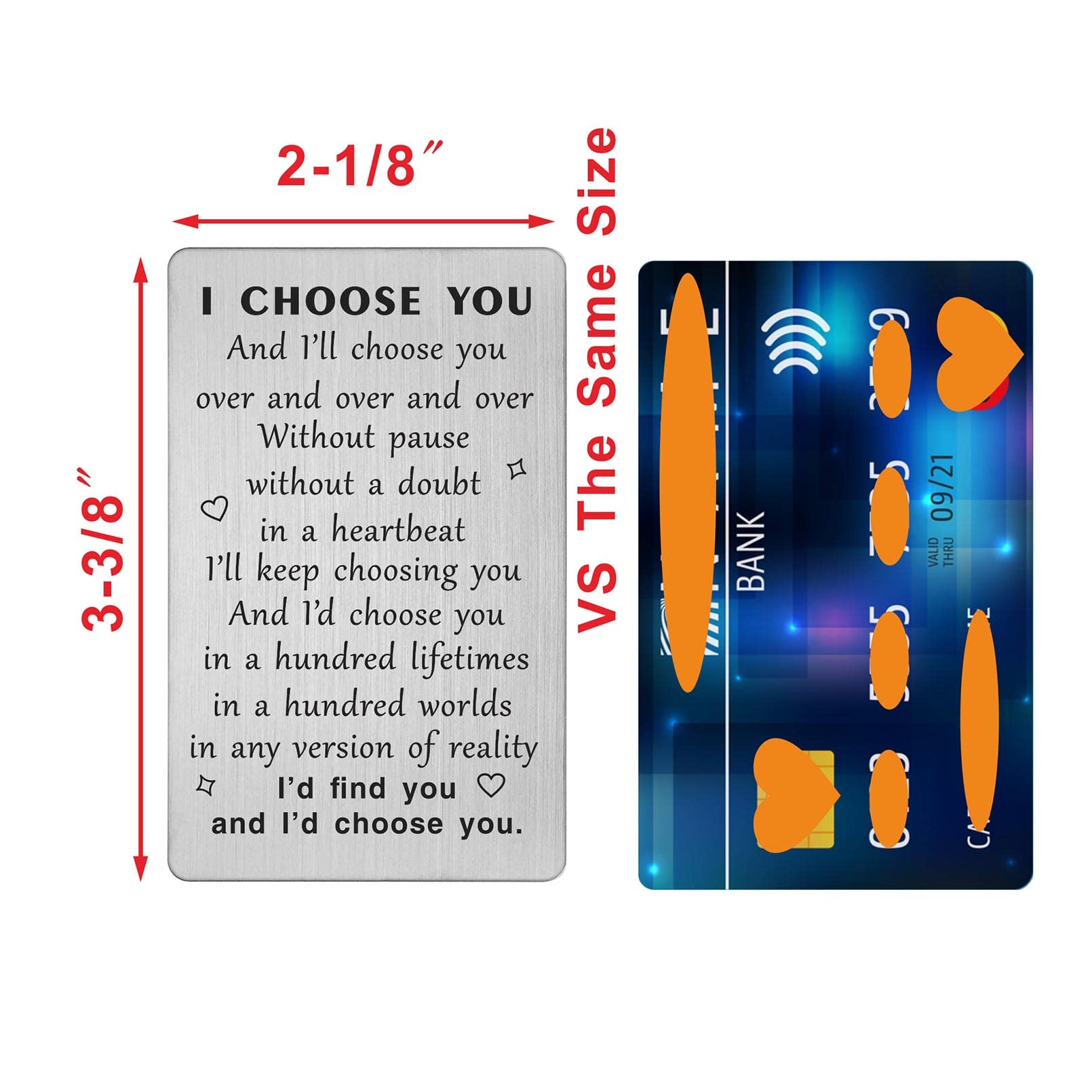 TANWIH I Choose You Wallet Card Gift, Groom Gifts from Bride on Wedding Day, I Love You Cards Gifts for Him Husband, Engagement, Valentines