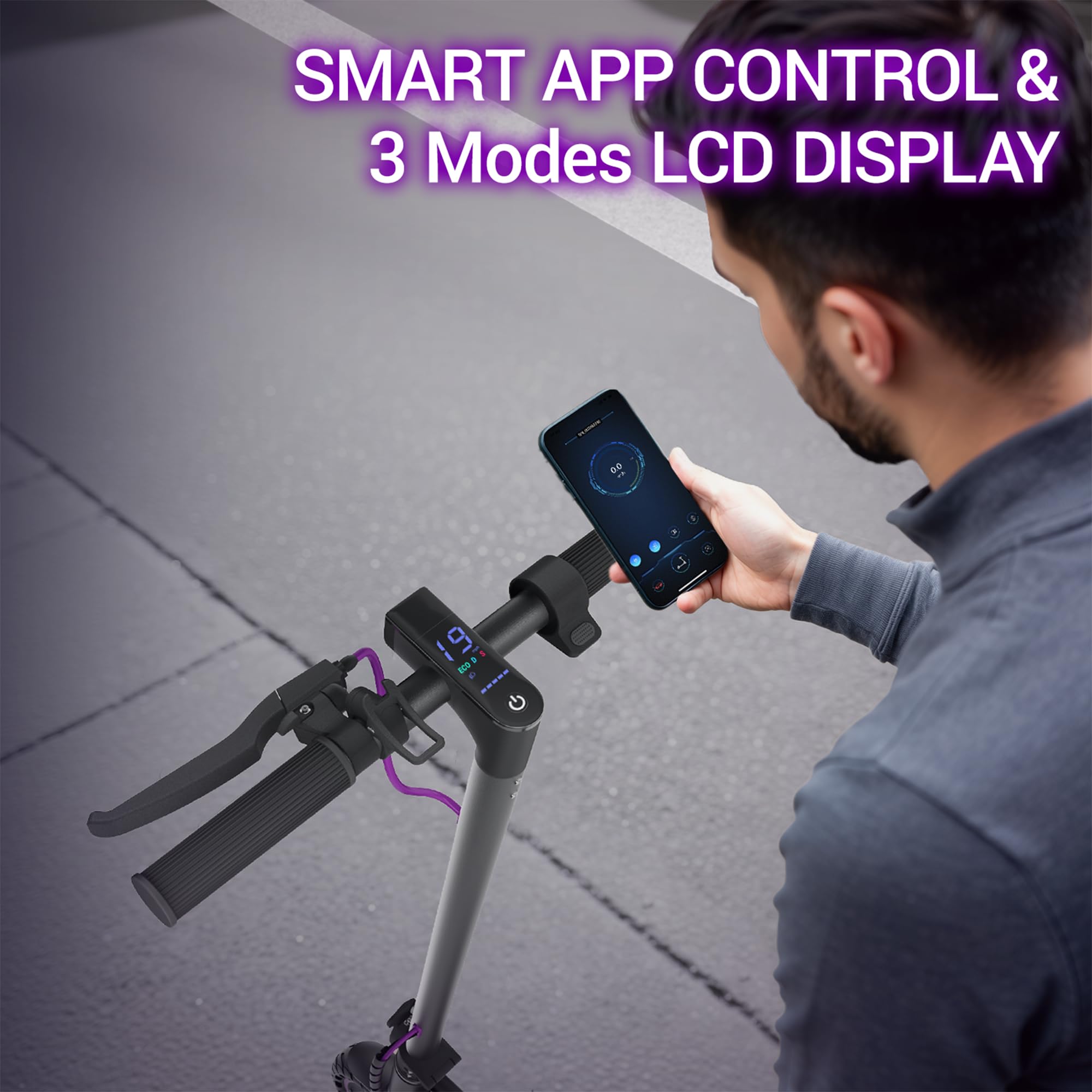 Aovowheel Electric Scooter for Adults, Folding E Scooter with 350W/500W Motor 16/24 Mph Top Speed, Max 19-23 Miles Long Range, 8.5''/10''/14''Tires Commuting Scooters with Dual Brakes System, APP