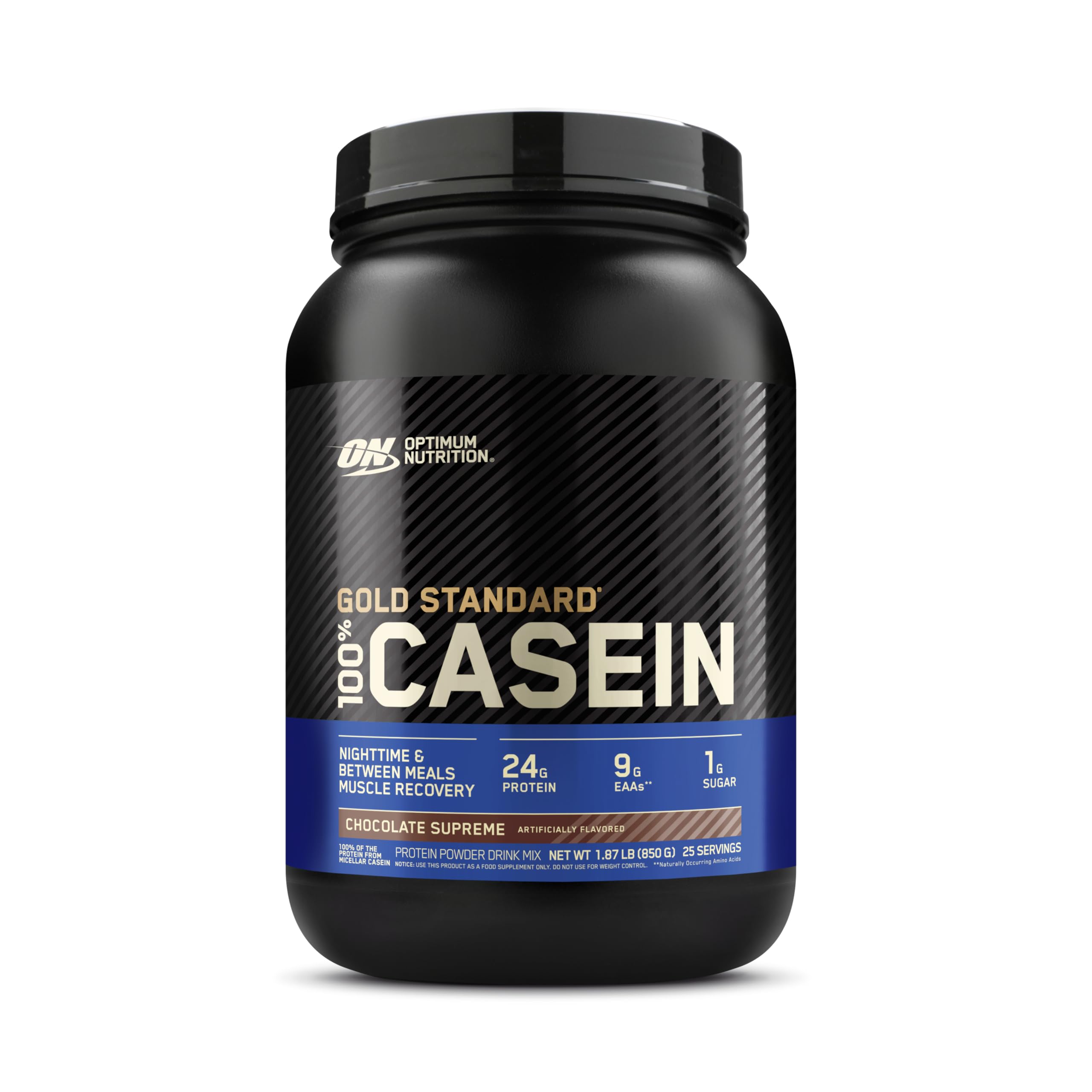 Optimum Nutrition Gold Standard 100% Micellar Casein Protein Powder, Slow Digesting, Helps Keep You Full, Overnight Muscle Recovery, Chocolate Supreme, 2 Pound (Packaging May Vary)