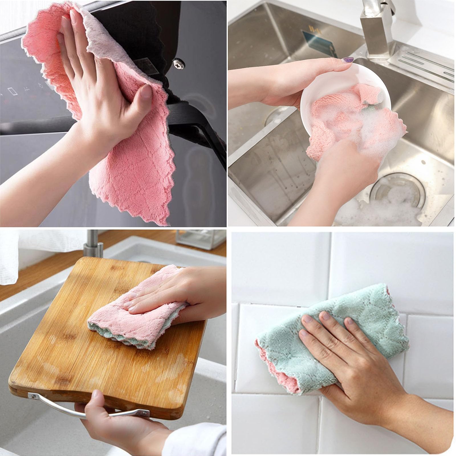 36 Pack Cleaning Cloth Kitchen Cloth, Dish Towels Super Absorbent Coral Velvet Dishtowels, Microfiber Premium Soft Tea Towels, Quick Dry Rags, Multipurpose Reusable Washcloths, Non-Stick Oil Cloths.