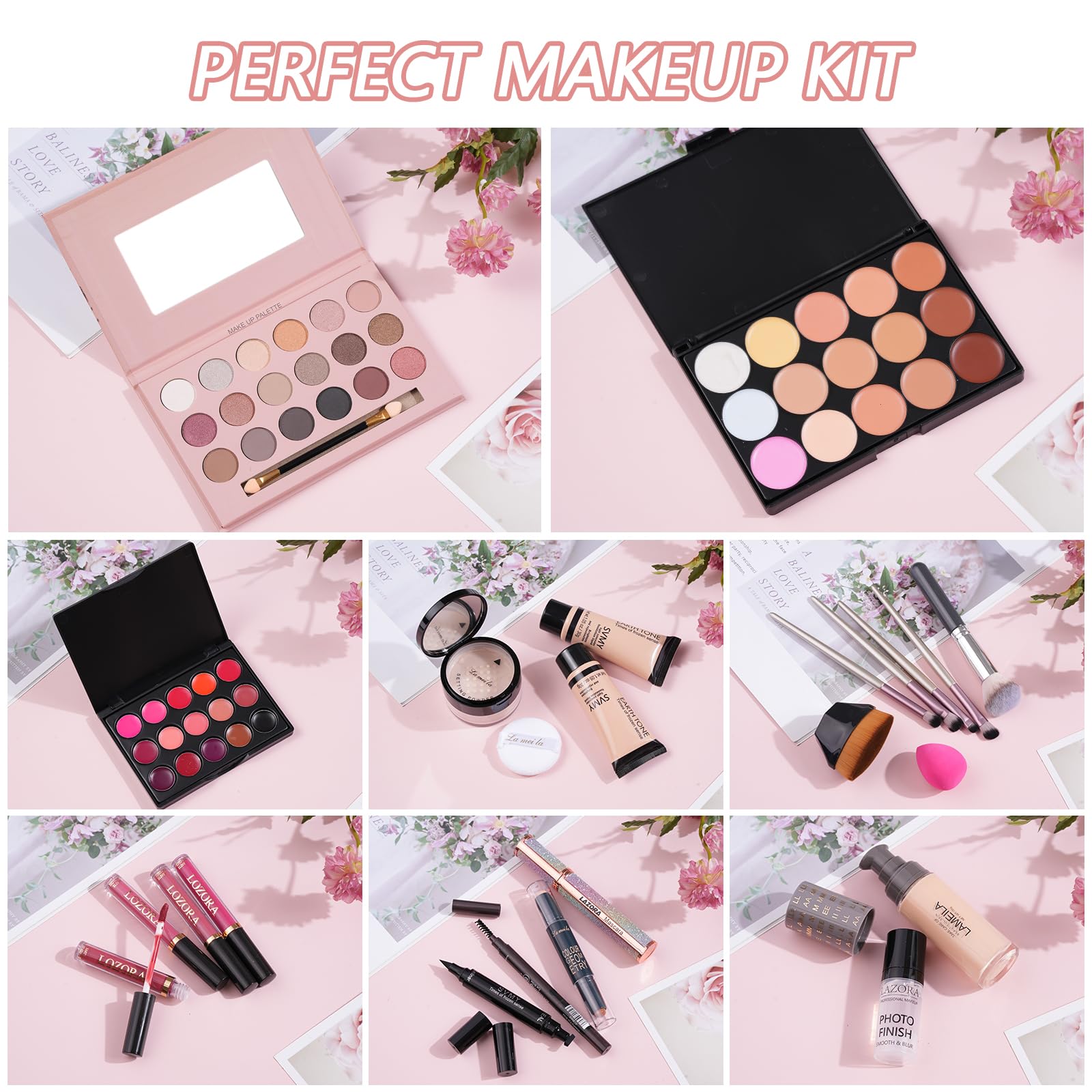 All in One Makeup Kit for Women Multi-Purpose Makeup Kit - Eyeshadow Palette, Concealer Foundation Adult Professional and Beginner Makeup Kits Portable Full Trunk Makeup Kit Women's Full Makeup Kit