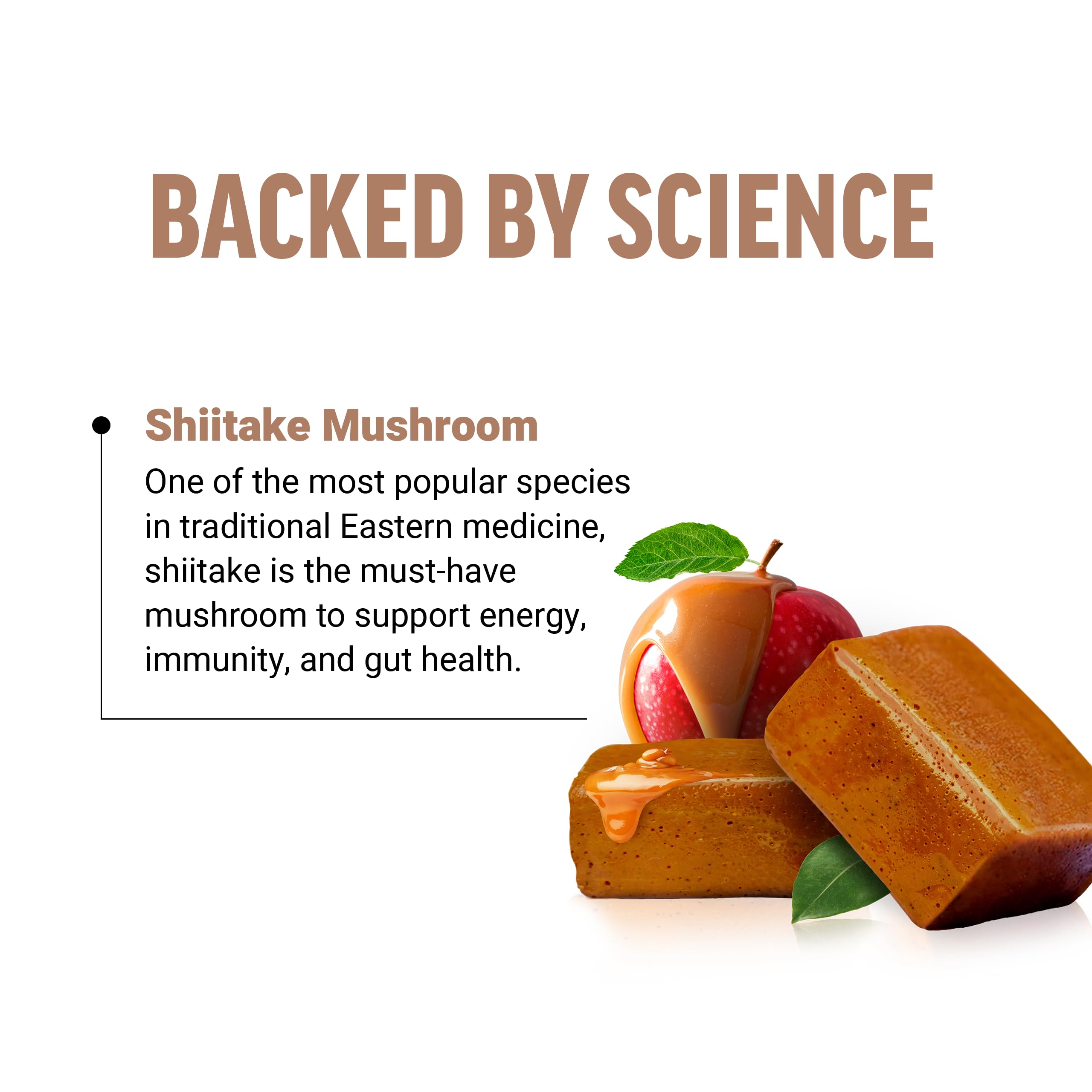 FORCE FACTOR Modern Mushrooms Soft Chews, Shiitake Mushrooms Supplement to Support Energy, Immunity, and Digestive Health, Antioxidants Supplement, Delicious Caramel Apple Flavor, 30 Soft Chews