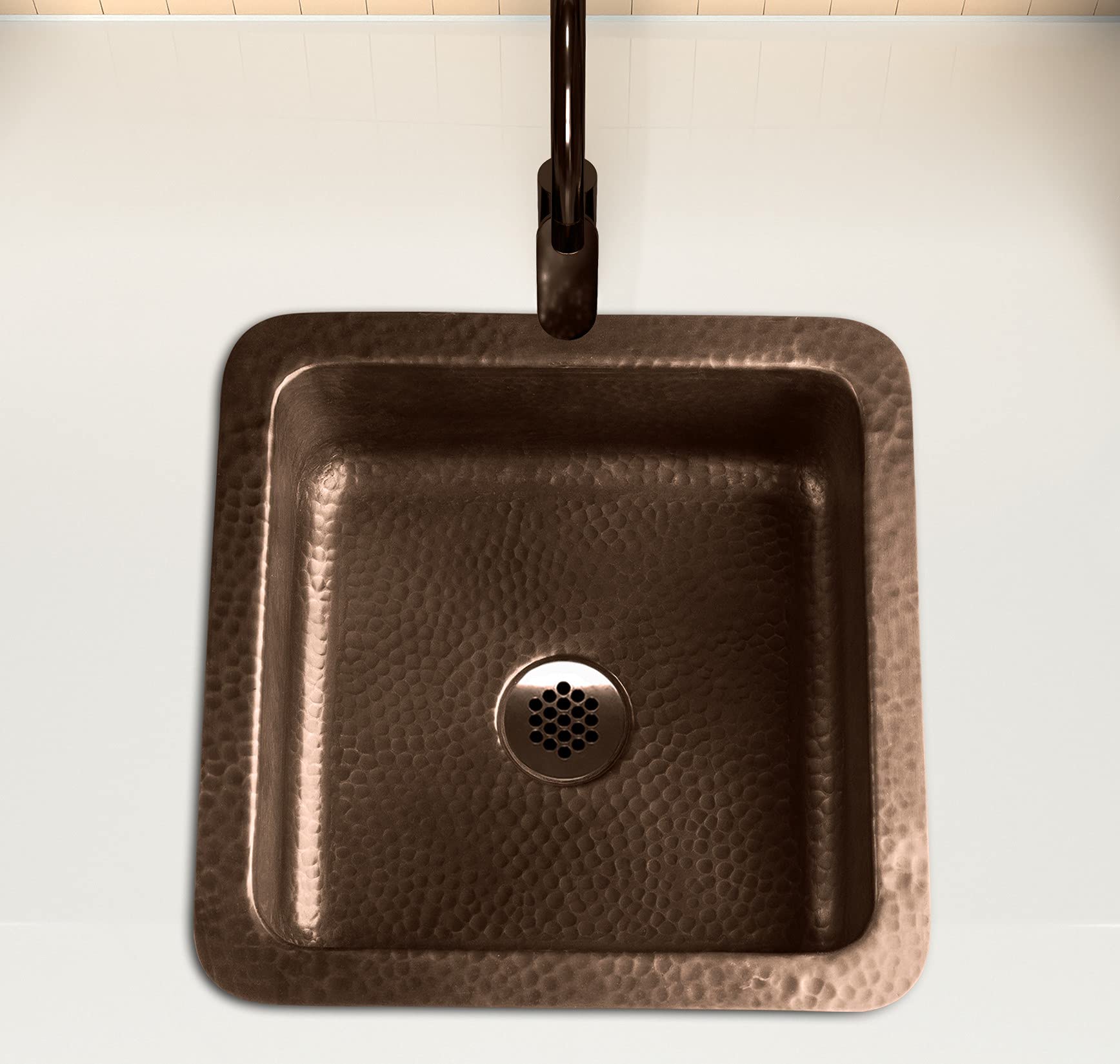 Monarch Abode Pure Copper (12 inches) 17093 Hand Hammered Glasgow Dual Mount Bar Prep Sink