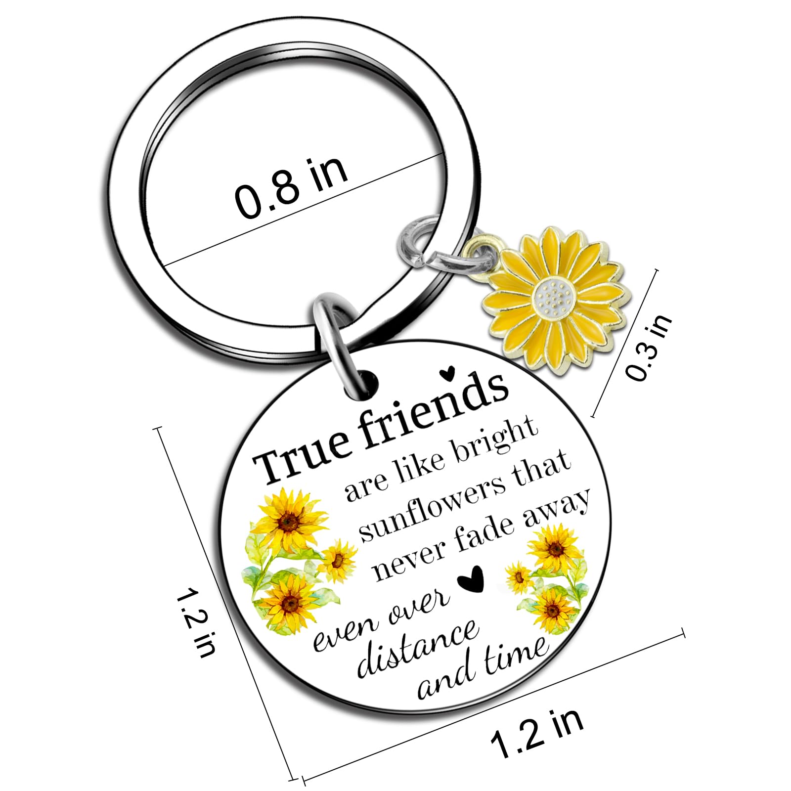 Ikacvb Sunflower Keychains For Women Best Friend Friendship Gifts For Bestie Bff Best Female Friend Birthday Christmas Valentines Day Gifts For Her Leaving Going Away Gift