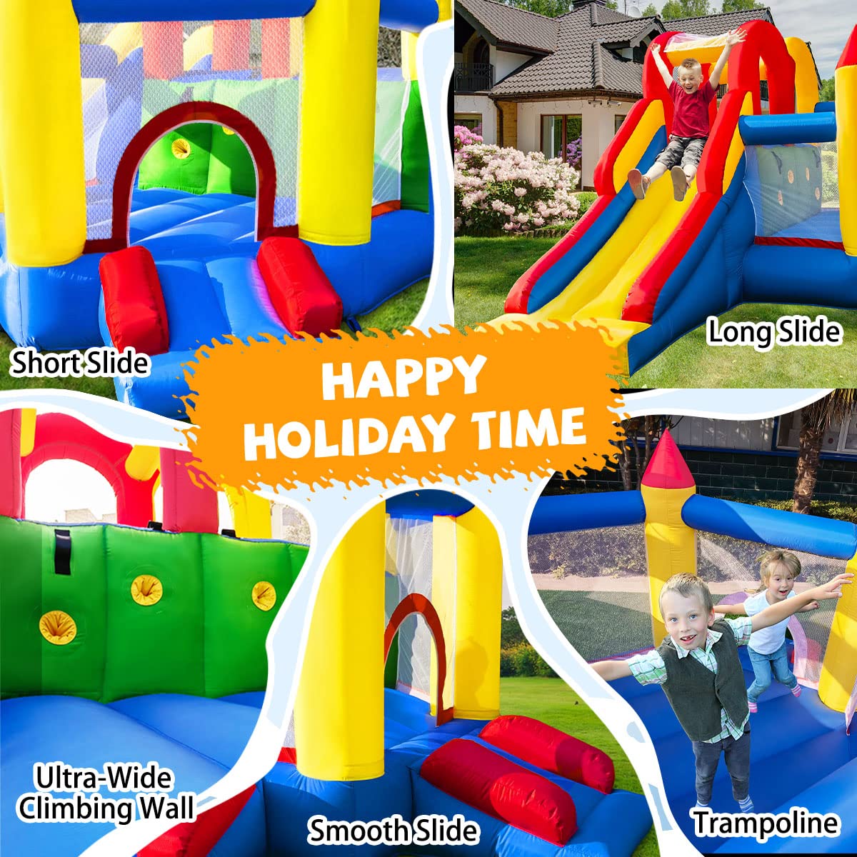 Umbalir InfIatable Bounce House for Kids 3-8 yr, Bouncy House Accommodate 4-6 Kids, Fun and Safe Indoor/Outdoor Play (12.3'Lx10'Wx6.3'H)