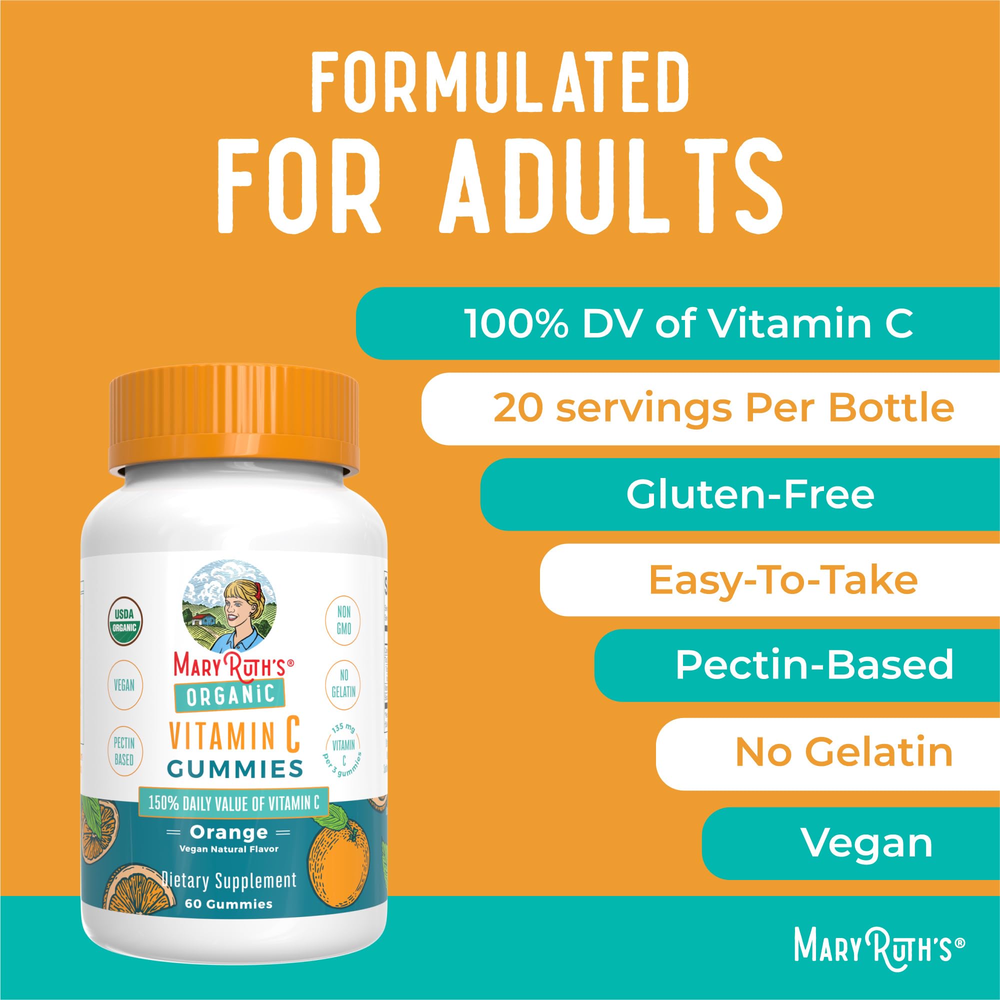 MaryRuth Organics Vitamin C Gummies, 60 CT