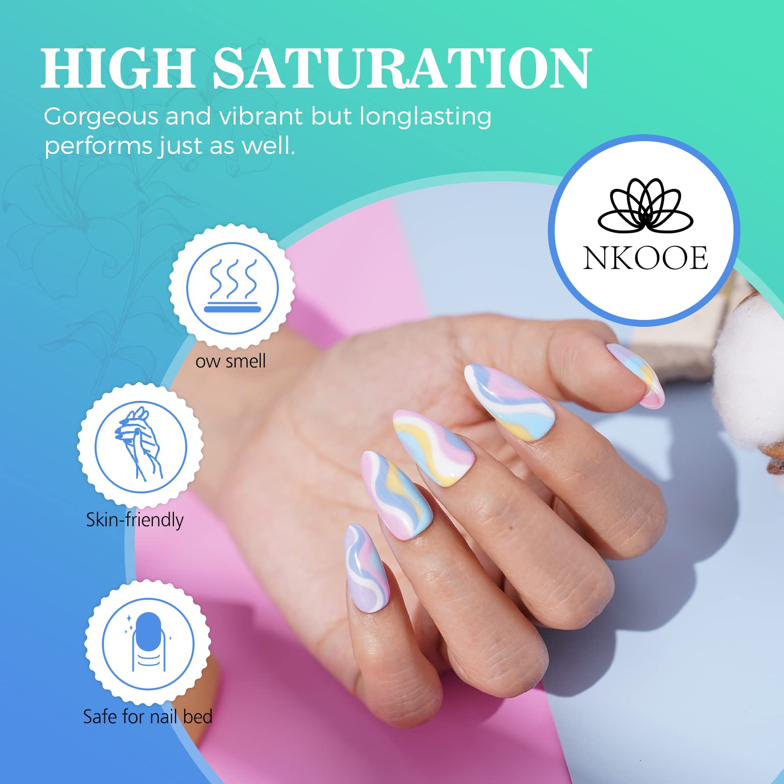 NKOOE 36 Colors Acrylic Nail Powder Set (10g/0.35oz Jars), Quick-Dry, Odorless, Non-Toxic, Easy-to-Blend, Ideal for DIY Nail Art & Salon Professionals - Perfect Gift for Nail Enthusiasts