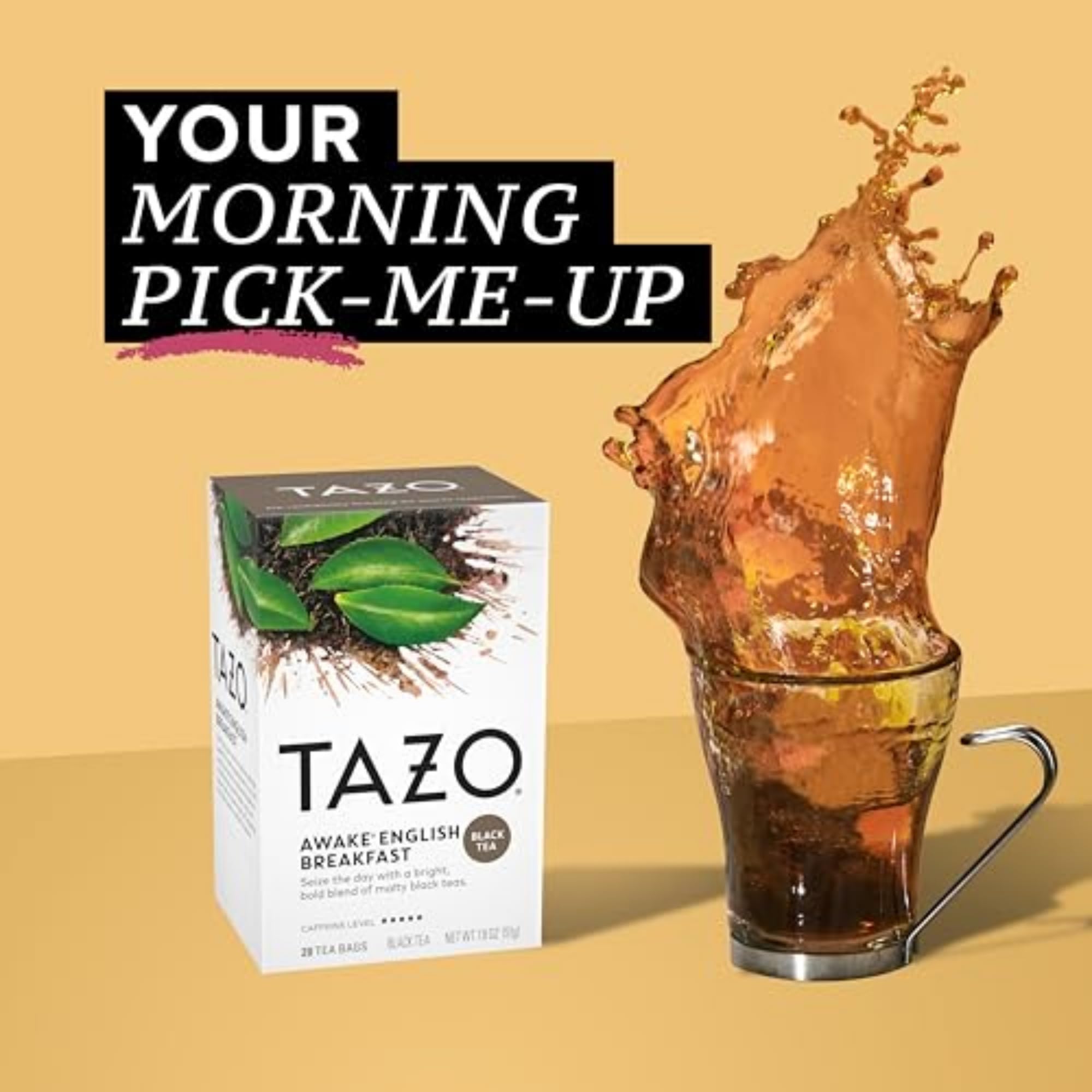 TAZO Tea Bags, Black Tea, Regenerative Organic Awake English Breakfast Tea, 16 Count (Pack of 6)