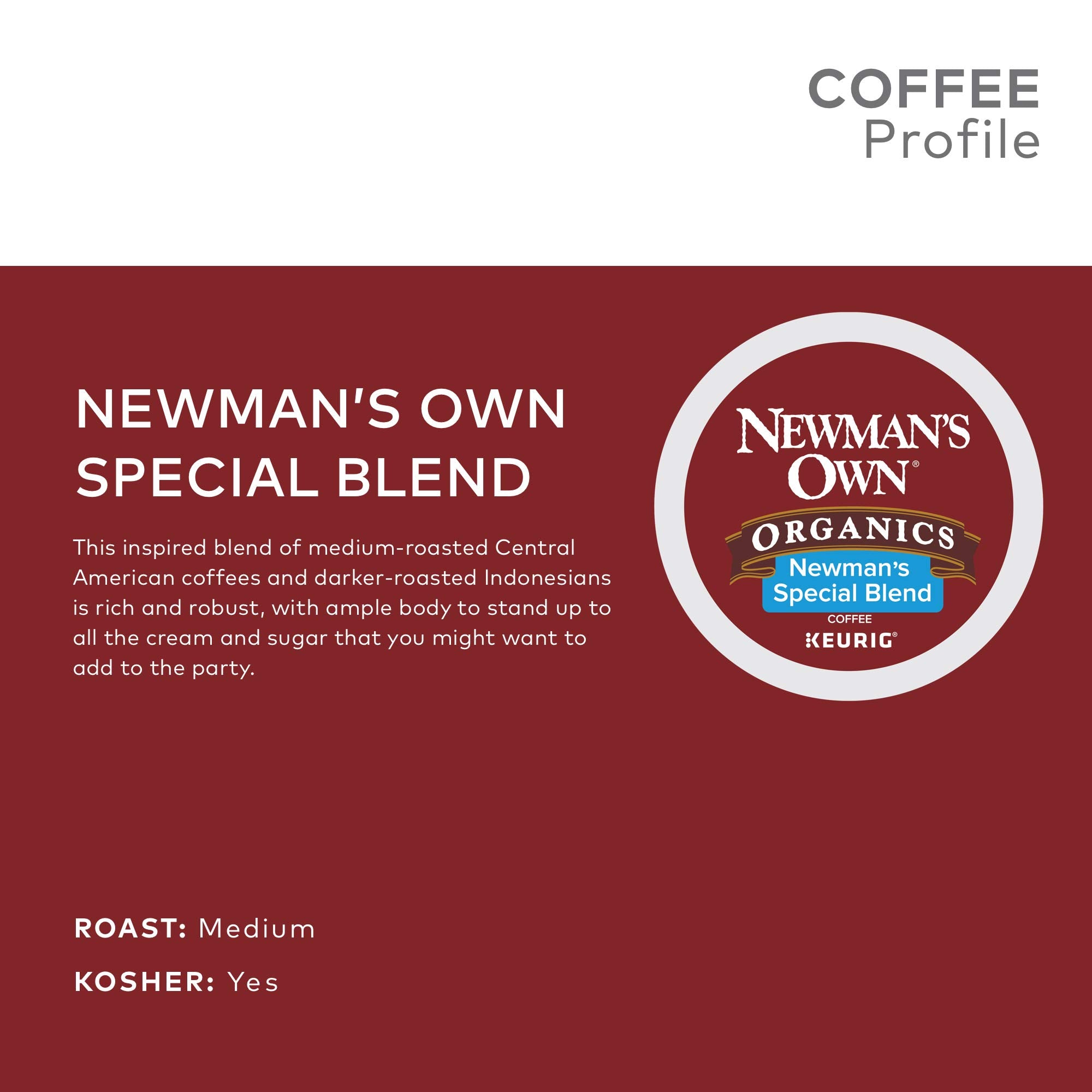 Newman's Own Organics Keurig Single-Serve K-Cup Pods Special Blend Medium Roast Coffee, Fair Trade Certified, 24 Count