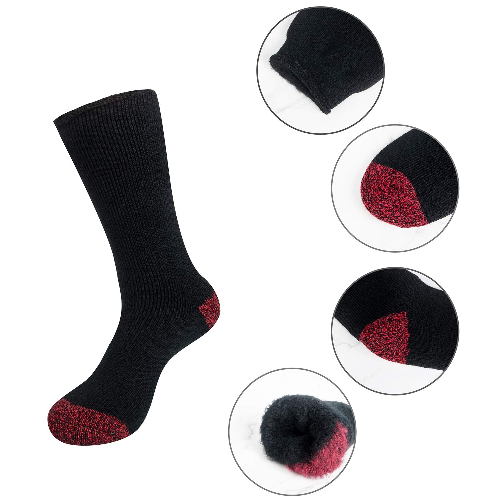 Thermal Socks for Men Thick Insulated Heated Socks Winter Warm Socks for Cold Weather, F-Multicolor2(2 Pairs)