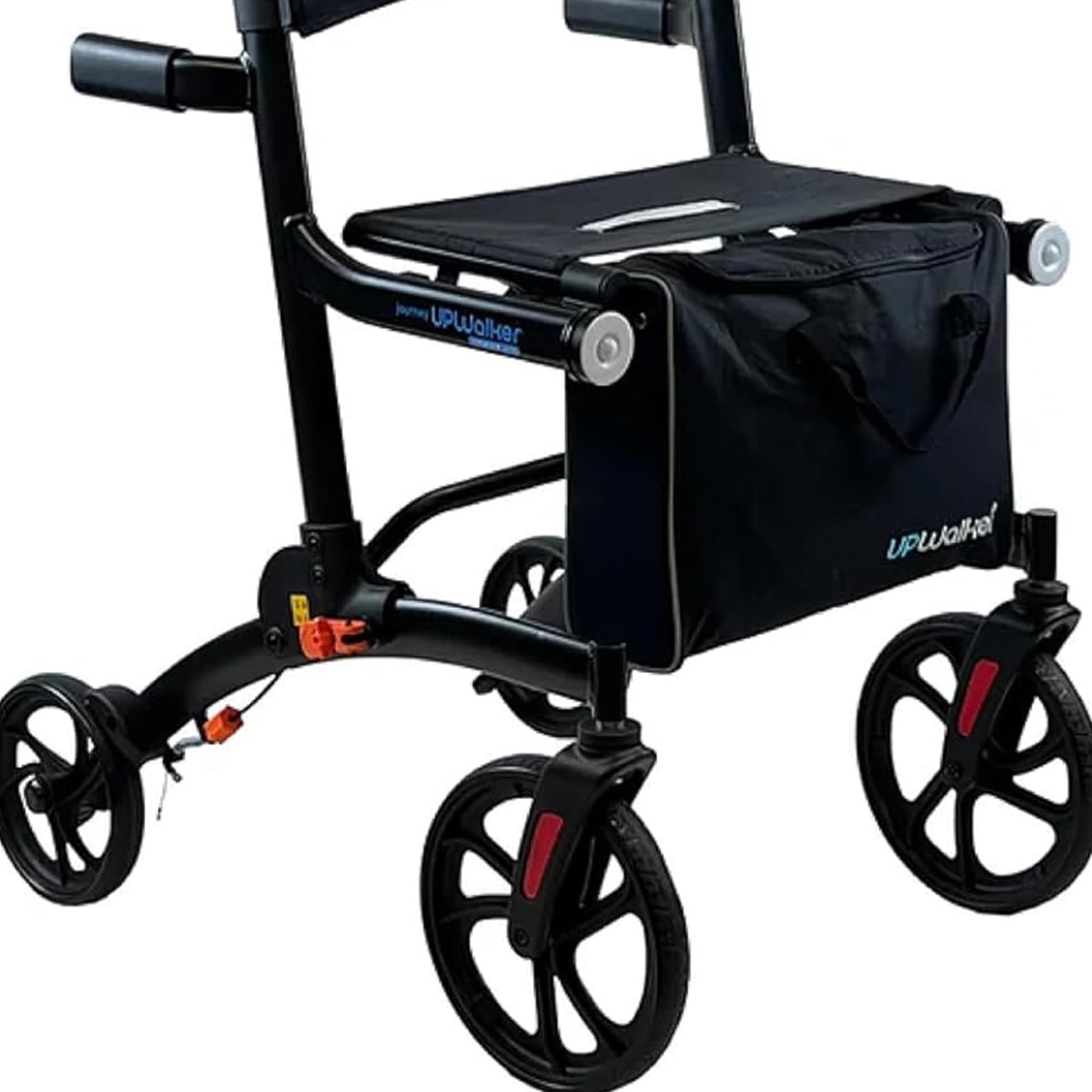 LifeWalker UPWalker EZ Lite Upright Walker for Adults & Seniors – Lightweight Adjustable Upright Rollator with Seat, Hand Brakes & Accessories