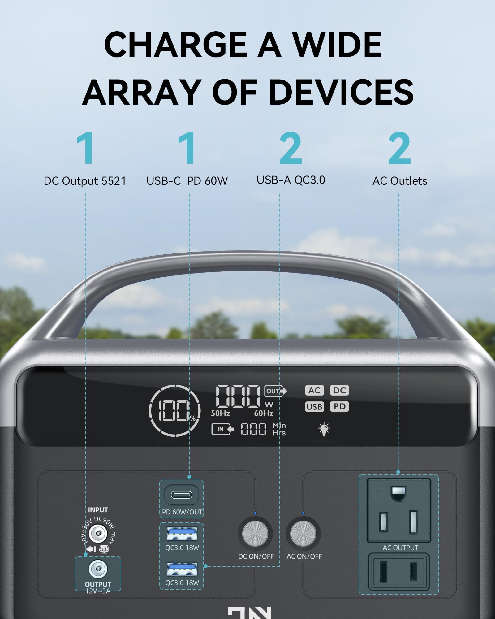 Fast Charging Portable Power Station - DaranEner 179.2Wh LiFePO4 Battery, Solar Generator w/2 300W (Surge 600W) AC Outlets, Camping Generators for Home/Travel/Hunting (Solar Optional)