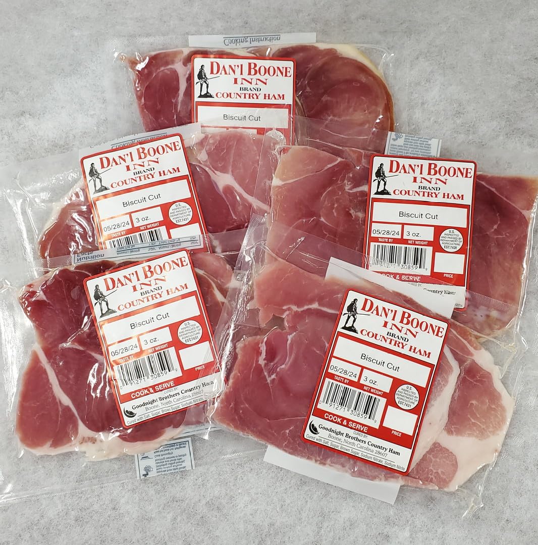 Dan'l Boone Inn Brand Country Ham Biscuit Cut 5-3oz Packs