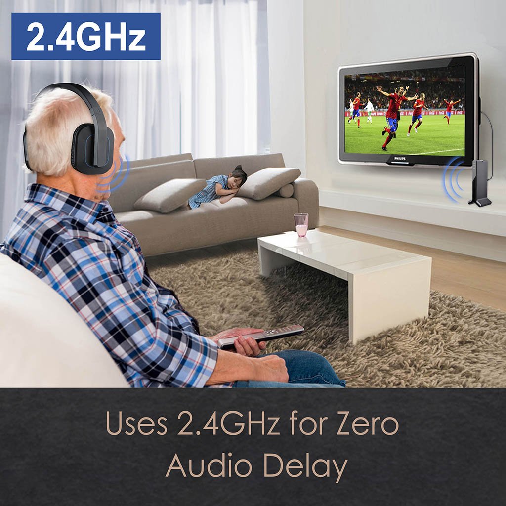 Avantree HT280 Wireless Headphones for TV Watching with 2.4G RF Transmitter Charging Dock, Digital Optical System, High Volume Headset Ideal for Seniors, 100ft Range, No Audio Delay, Plug and Play