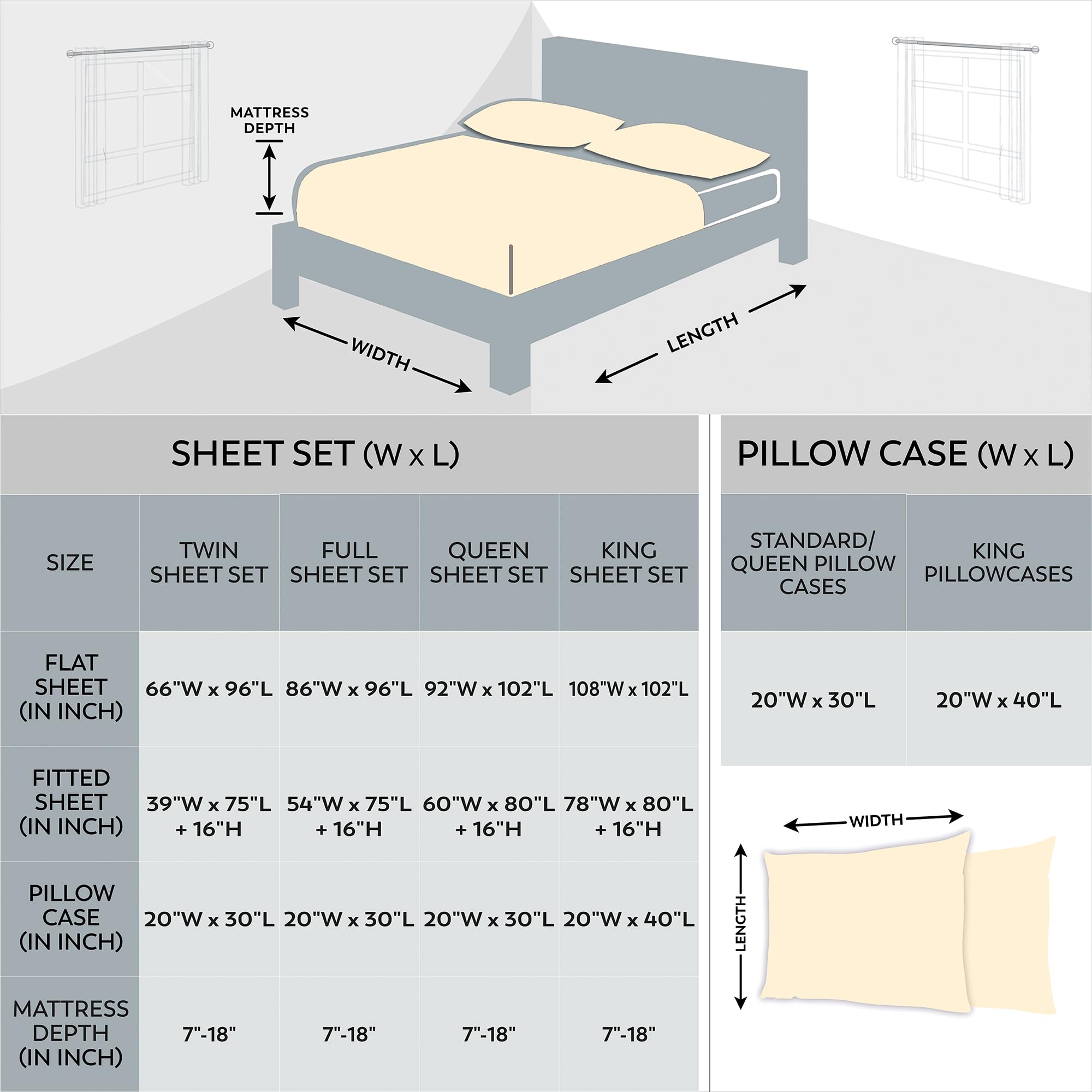 Purity Home King Size Ivory Bed Sheet Set, 400TC Deep Pocket Bed Sheets for King Bed, 100% Cotton Fall Bedding Sheets, Deep Pockets Cooling Sheets for Gifting