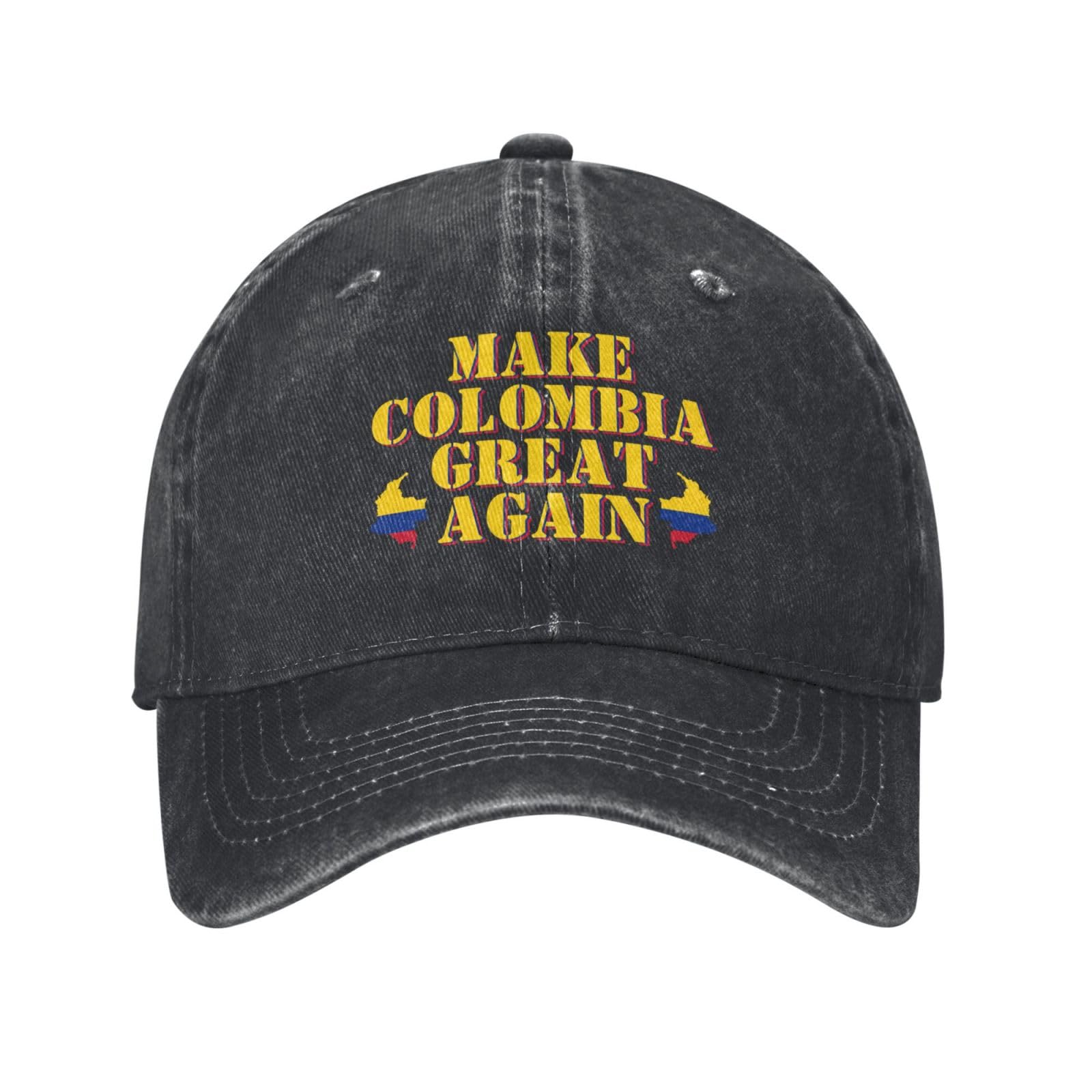 muciioa Make Colombia Great Again Hat Colombia Flag Trucker Cap for Men Women Black