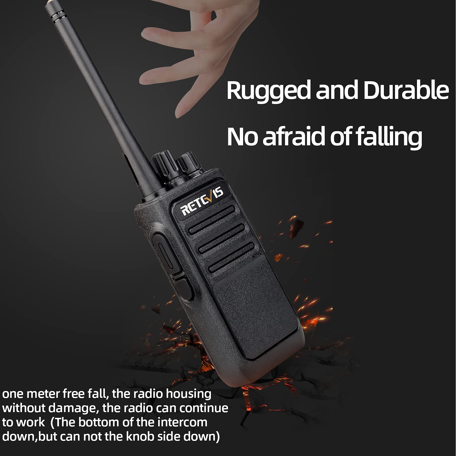 Retevis RT17 Walkie Talkies with Earpiece,Handheld 2 Way Radio Rechargeable,Portable Two Way Radio Long Range,VOX Handsfree Walkie Talkie for Adults School Business Clinic Church Construction(20 Pack)