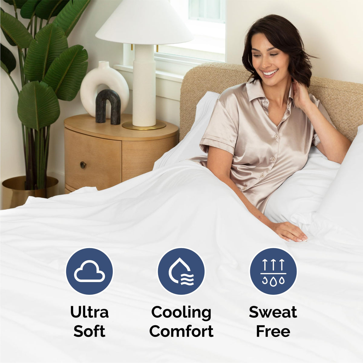 Queen Size 4 Piece Sheet Set - Comfy Breathable & Cooling Sheets - Hotel Luxury Bed Sheets for Women, Men, Kids & Teens - Deep Pockets, Easy-Fit, and Wrinkle Free Sheets - White Oeko-Tex Bed Sheet Set
