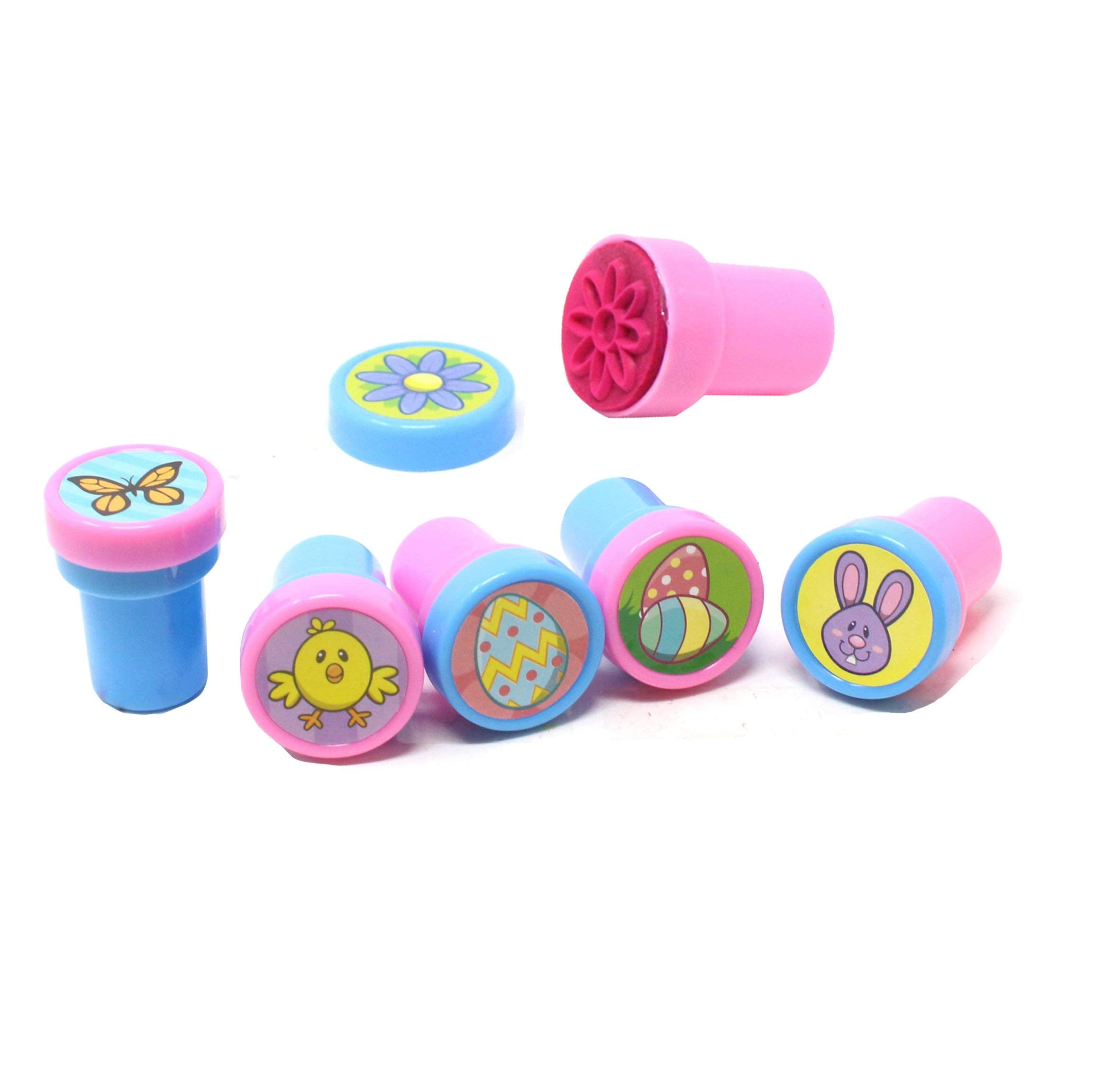 JOYIN Easter Crafts Assortment Kit with 500 Stickers, 144 Easter Shapes Adhesive, 60 Theme Temporary Tattoos and 6 Stampers (over 700 Pcs) for Egg Basket Stuffers Fillers
