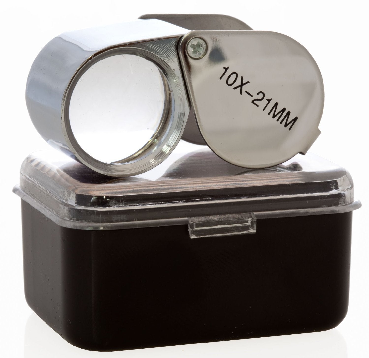 Loupes 10x Glass Jeweler Loupe Loop Eye Magnifier Magnifying Magnifier Metal Body Silver (10x21mm)