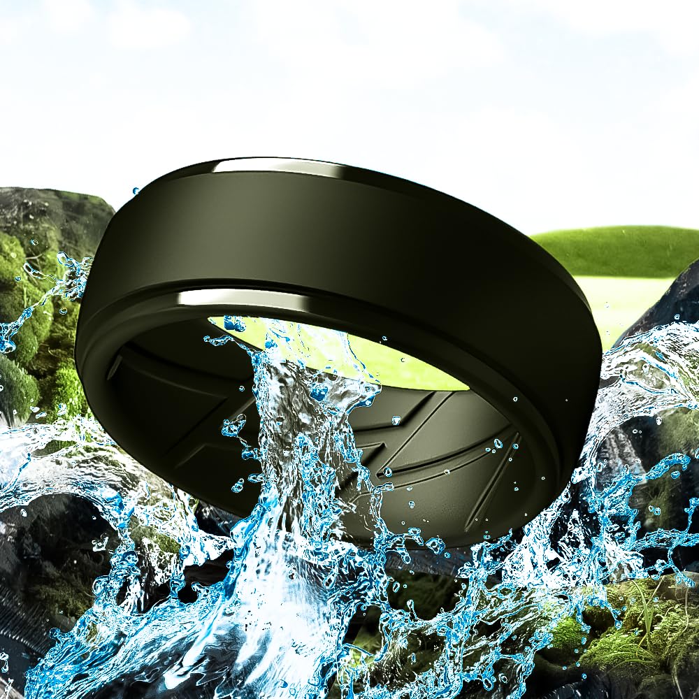 Silicone Ring Mens Wedding Band: Durable Silicone Rings for Him & Women - Perfect Mens Jewelry, Rubber Wedding Bands Men, Mens rings Silicone rings for men Wedding Ring Set, Size 6/7/8/9/10/11/12/13