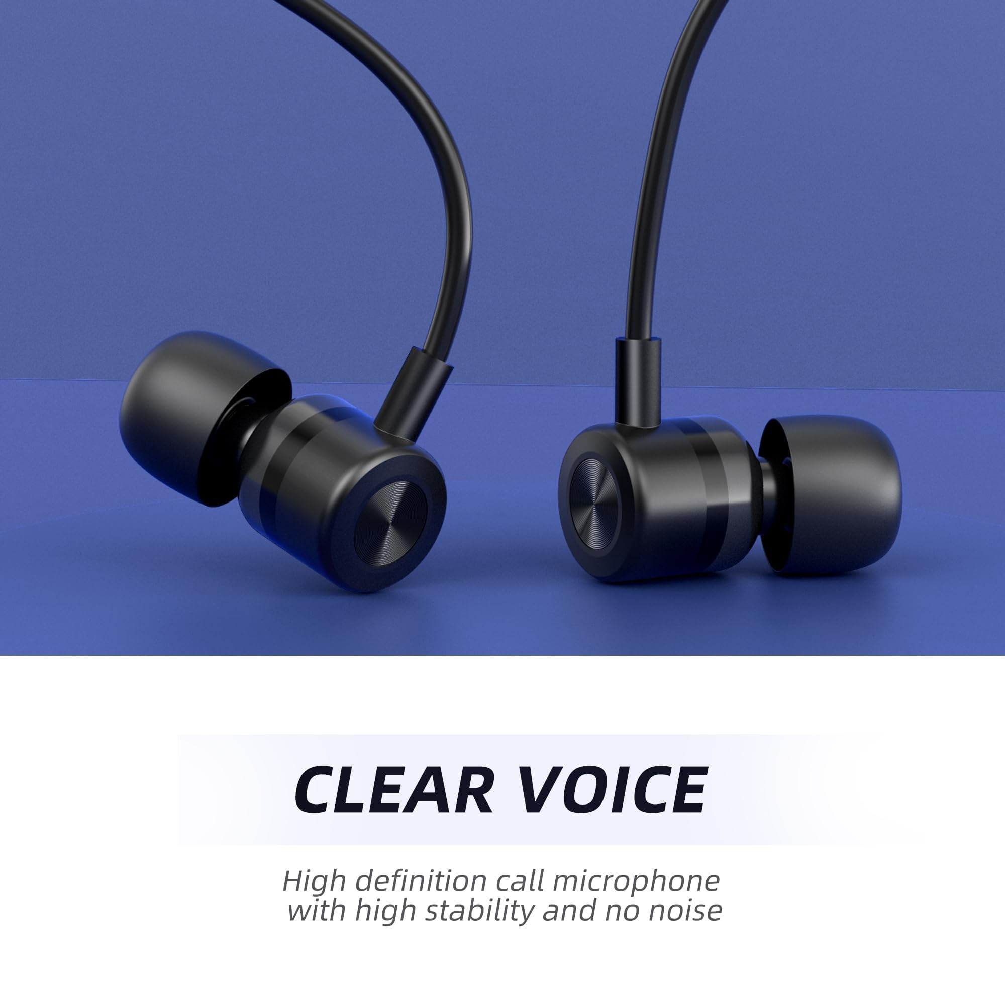 MORMOQUE EP-06 Metallic Wired Earbuds in-Ear Earphones,Build-in Microphone Noise Isolating Headphone,with 3.5mm Jack Long Cord 10mm Large Drivers HD Bass Audio Ear Buds for Music Podcast and More