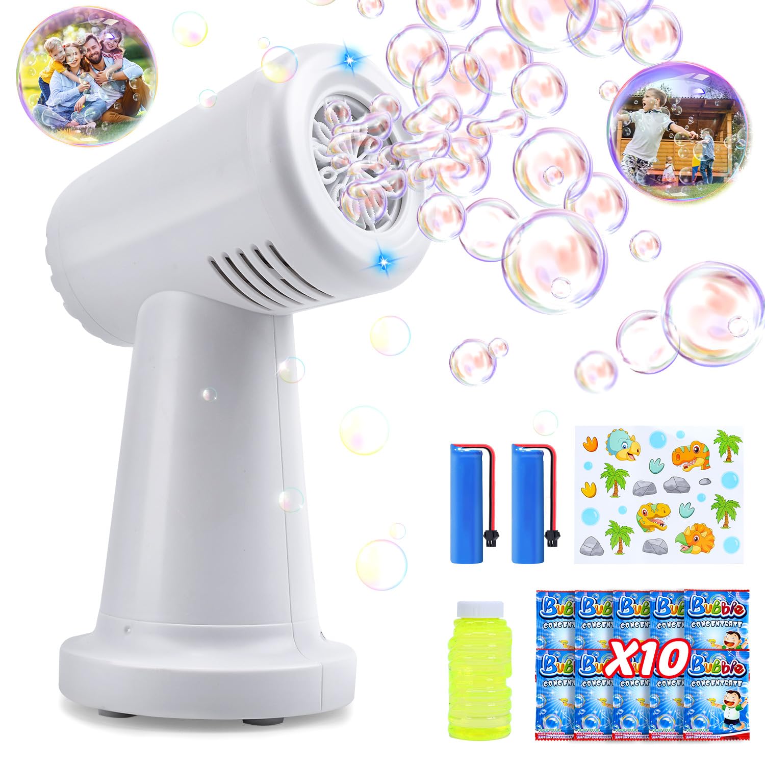 EagleStone Bubble Machine for Kids Toddlers, Automatic 90°/180°Rotation Bubble Blower,20000+ Bubbles Per Minute, Battery Operated Electric Bubble Toy for Indoor Outdoor Party,Birthday,Wedding