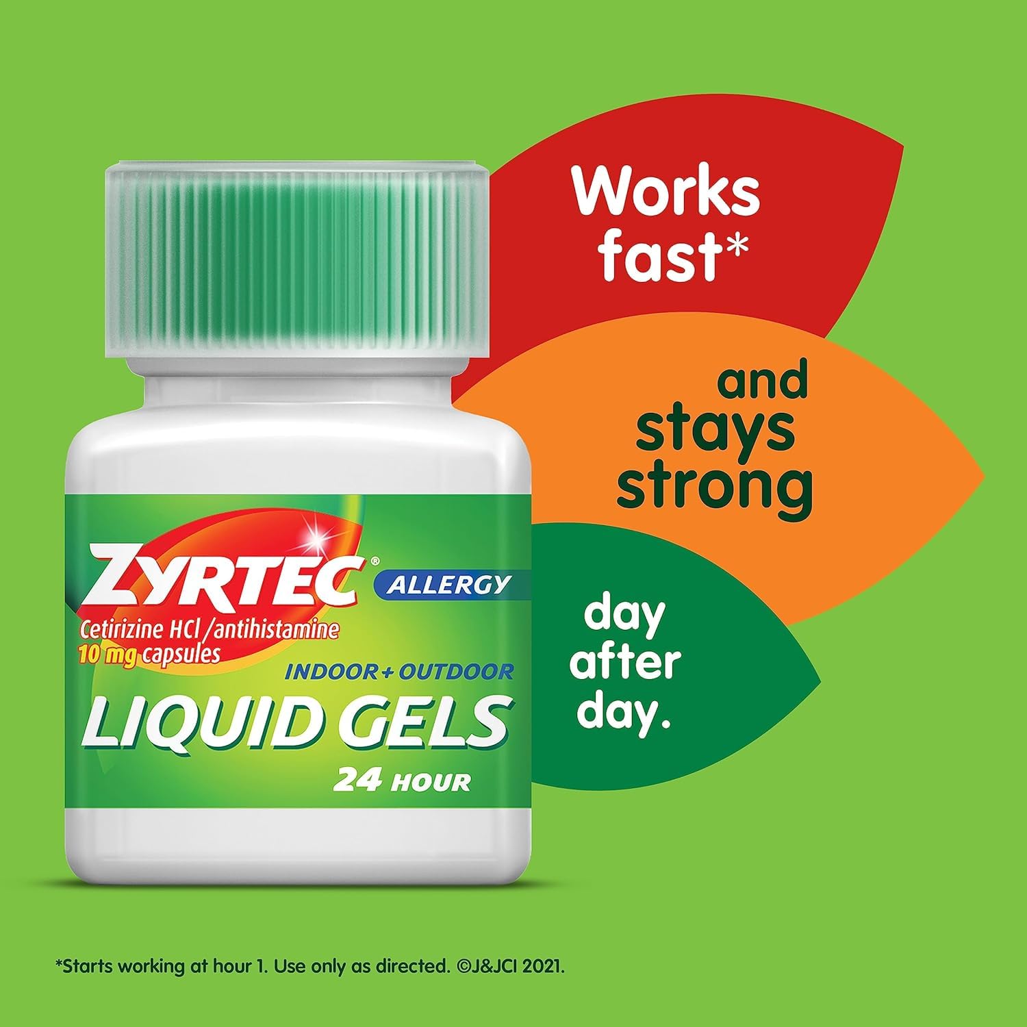 Zyrtec 24 Hour Indoor & Outdoor Allergy Liquid Gels, Antihistamine Capsules with Cetirizine Hydrochloride for All-Day Allergy Relief, 40 ct ( Pack of 2)