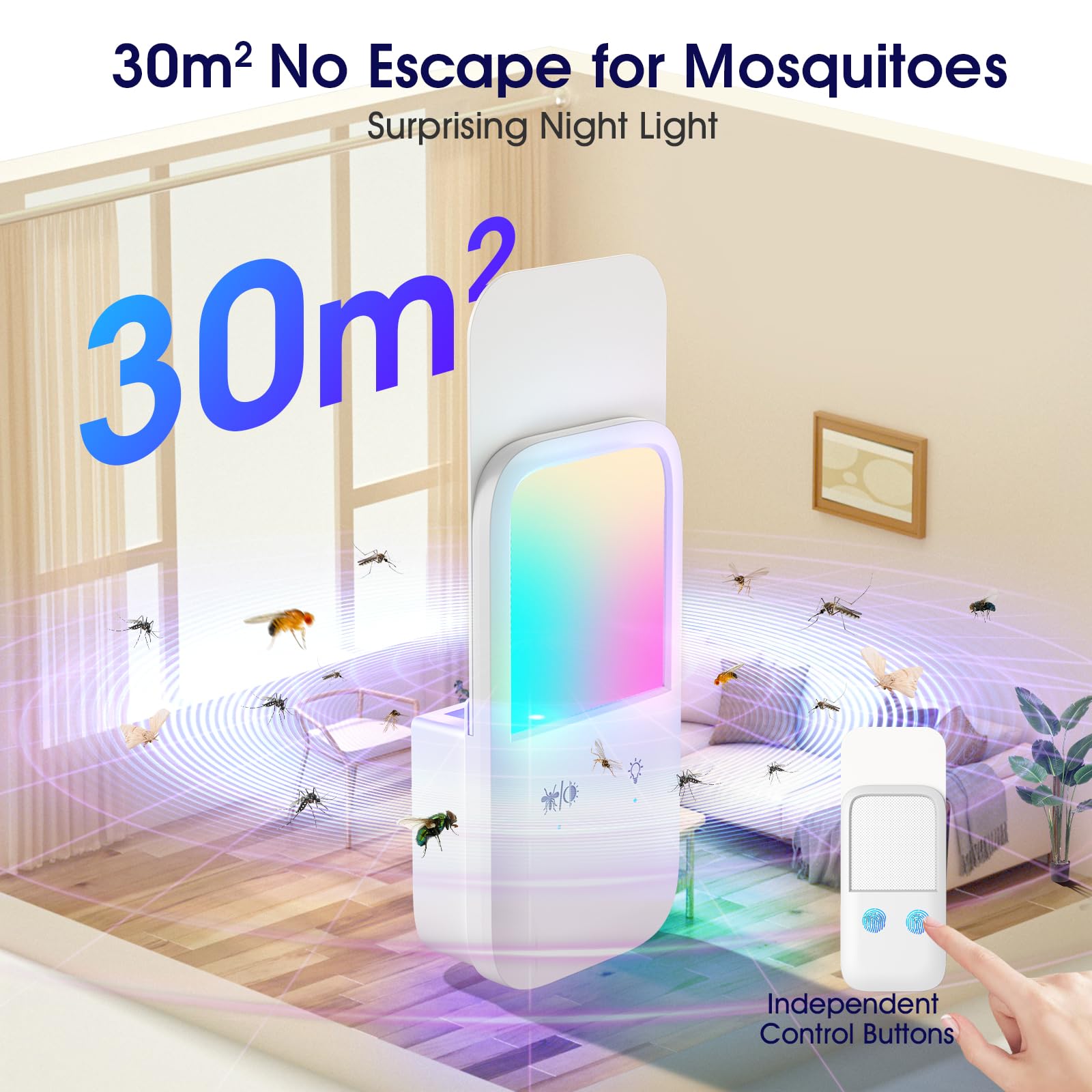 Fruit Fly Traps for Indoors Plug-in Fly Trap Indoor Flying Insect Trap 2-in-1 Mosquito Trap with Night Light Gnat Traps for House Indoor Fly Trap for Moths Other Flying Insects（1 Device+5 Trap Refill）