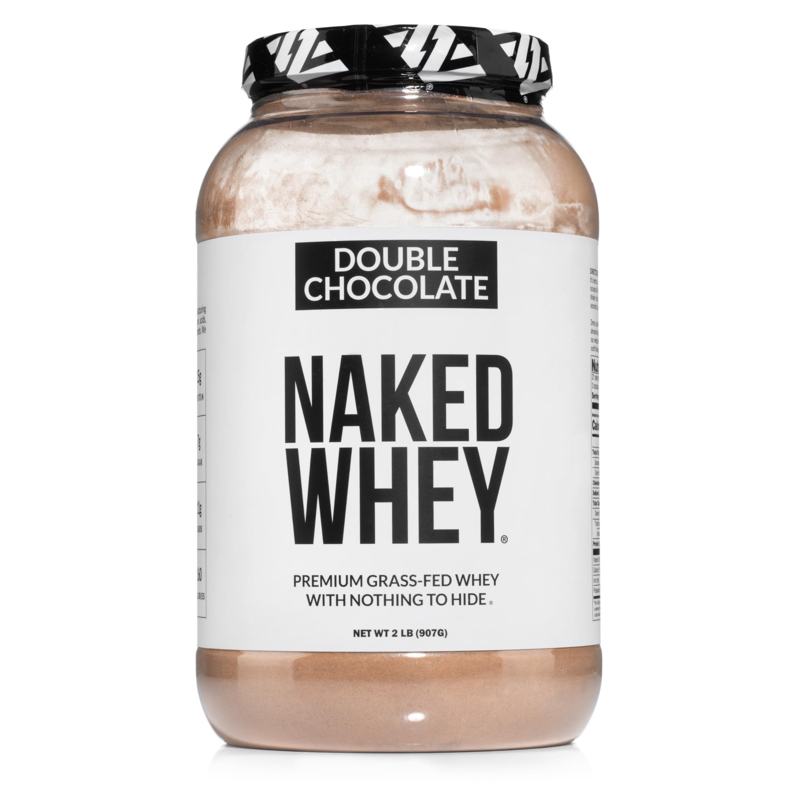 Naked Whey Double Chocolate Grass Fed Whey Protein Powder, No GMO, No Soy, and Gluten Free. Nothing Artificial, Aid Growth and Recovery - 21 Servings