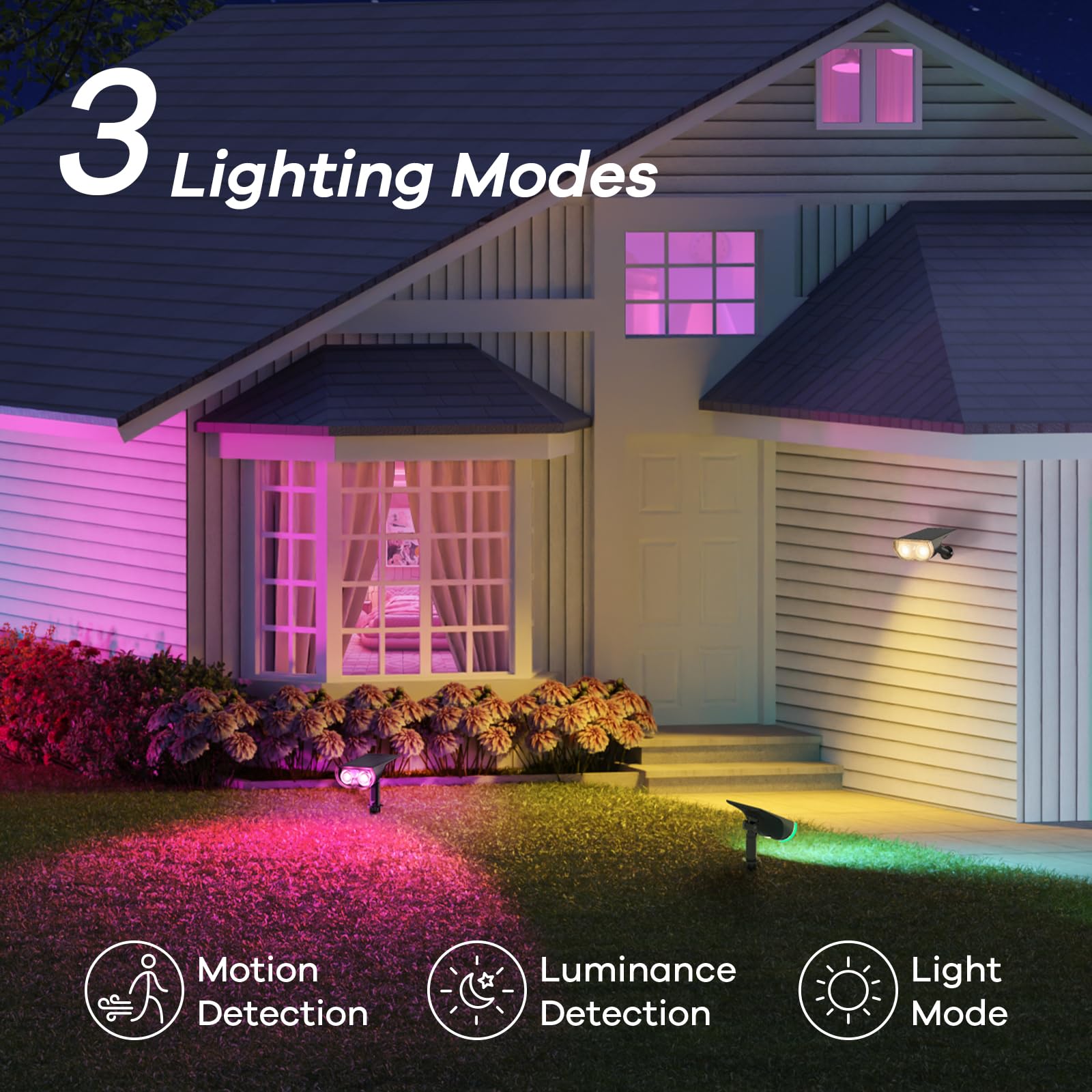 Linkind Smart Solar lights Outdoor SL5, Color Changing Solar Spotlight, Landscape Lights with APP Control, IP65 Solar Spot lights Outdoor, Solar Lights for Yard, Garden, Pool Lighting (6 Pack)